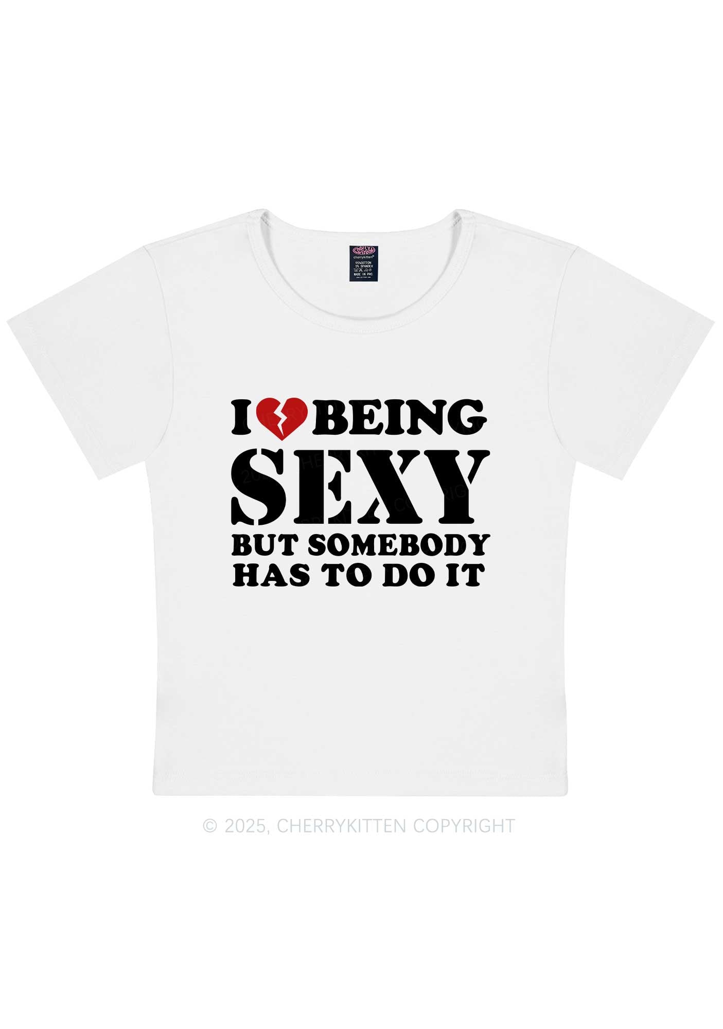 Being Sexy Tough Y2K Baby Tee Cherrykitten