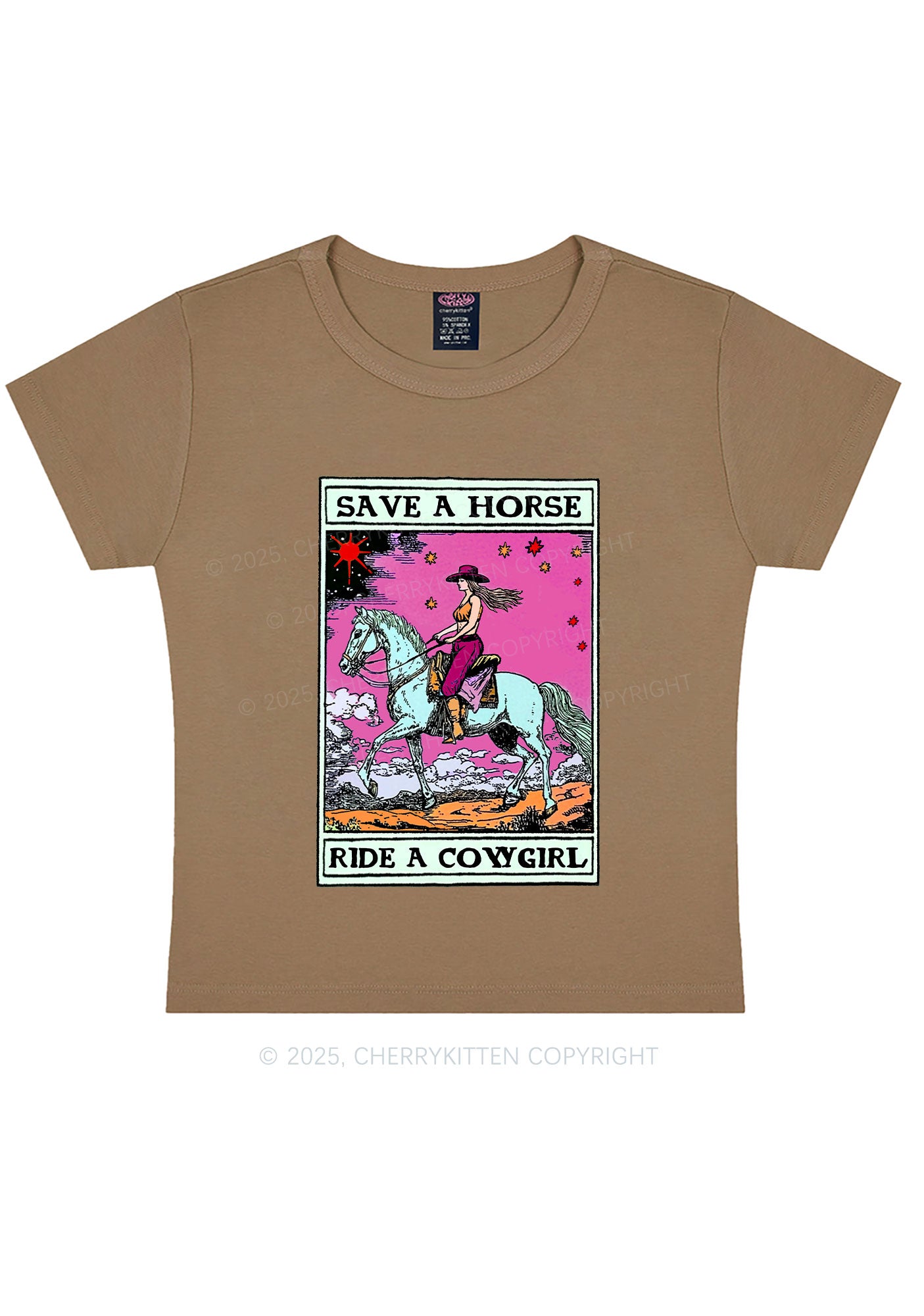 Save Horse Ride Cowgirl Pride Y2K Baby Tee Cherrykitten