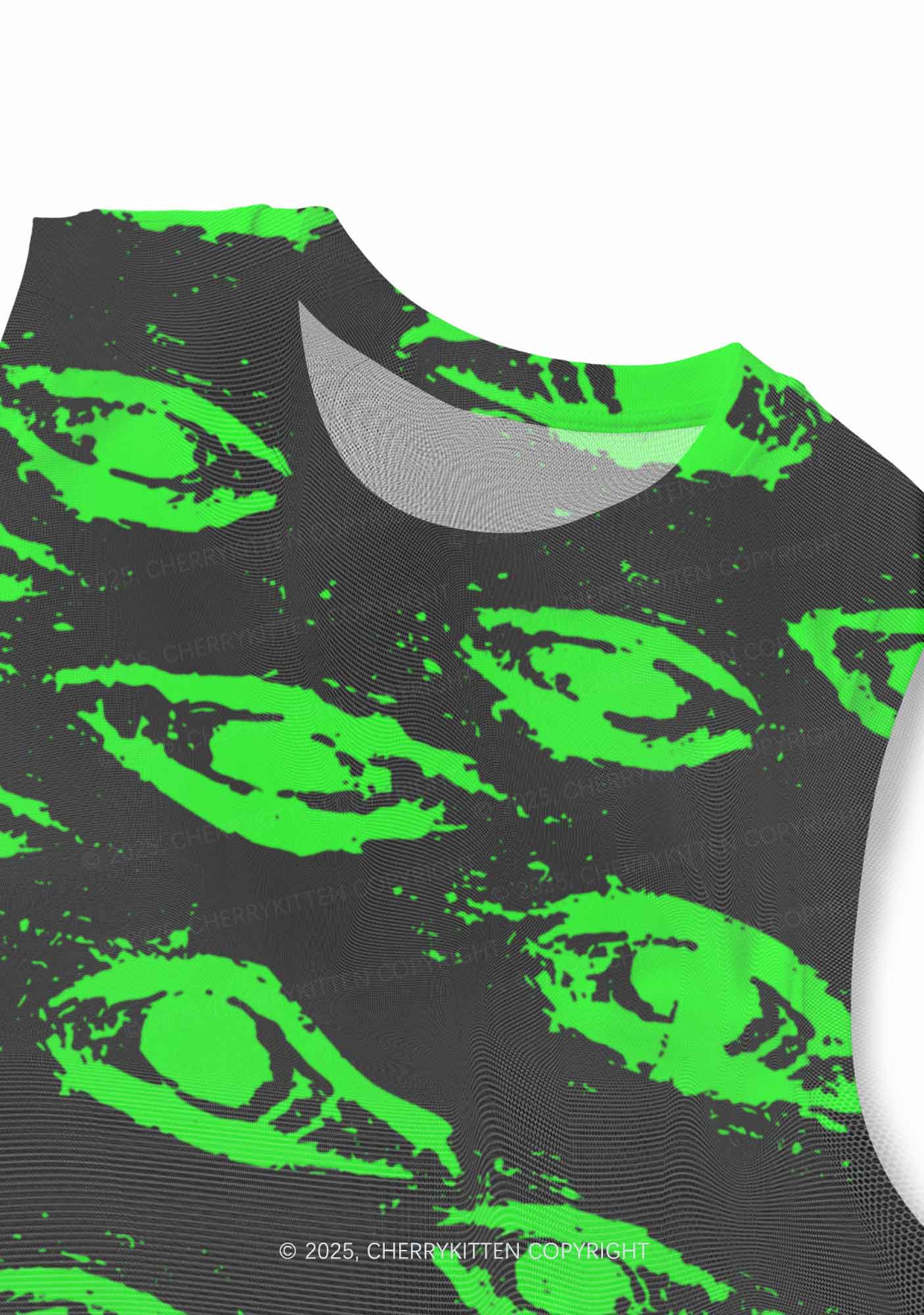 Glimmering Eyes Y2K Mesh Muscle Tank Cherrykitten