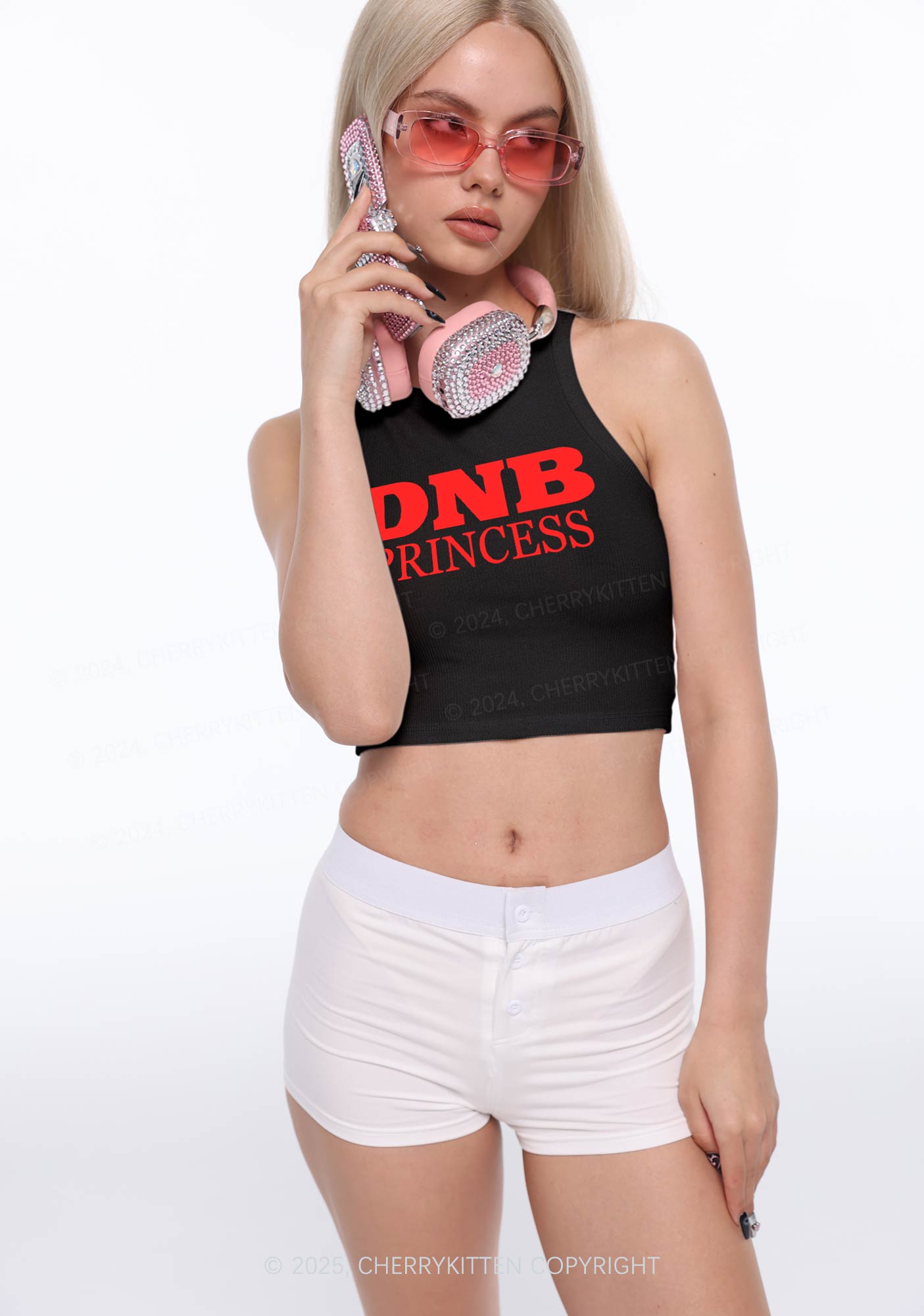 DNB Princess Y2K Crop Tank Top Cherrykitten