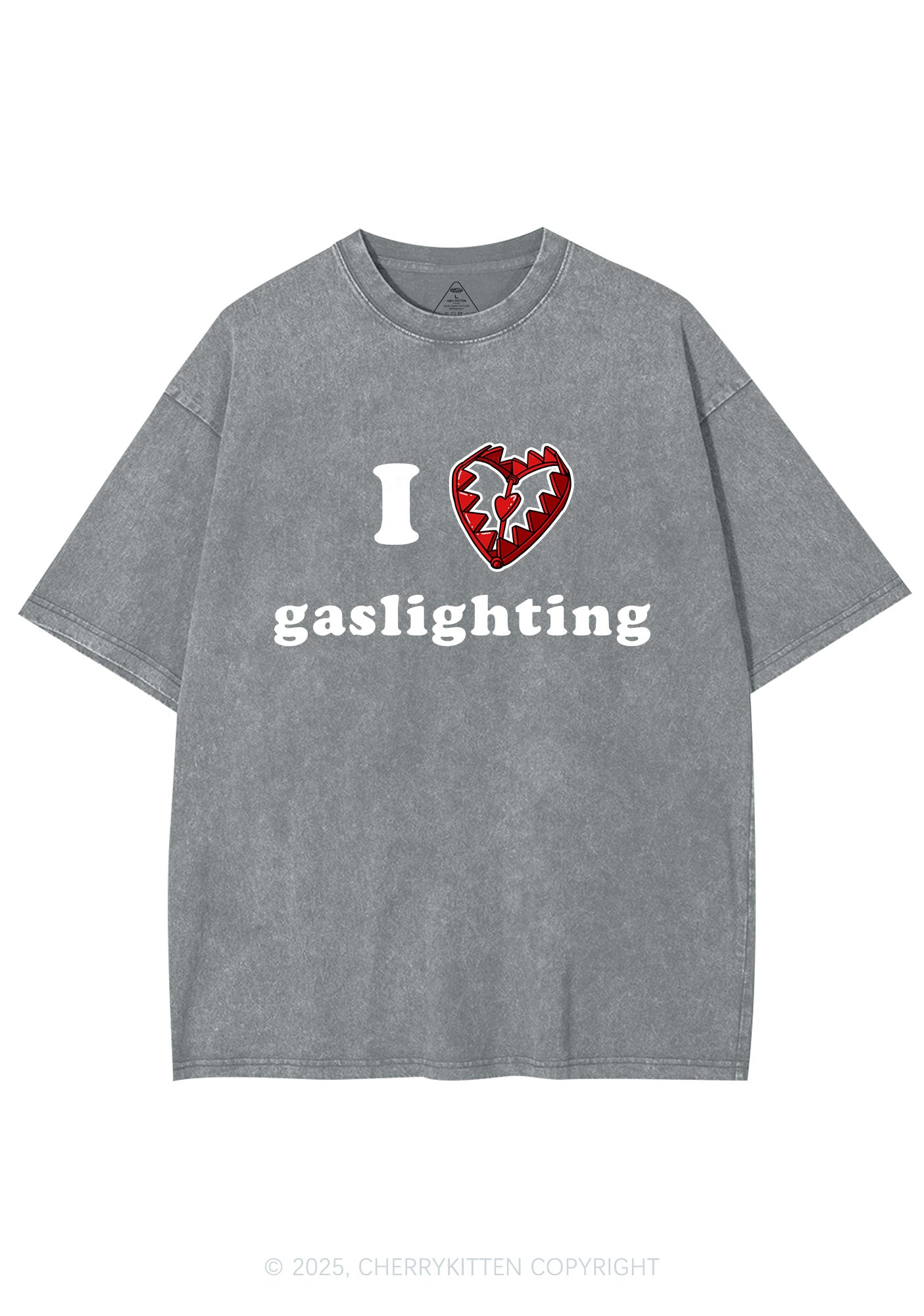 Love Gaslighting Y2K Shirts Washed Tee Cherrykitten