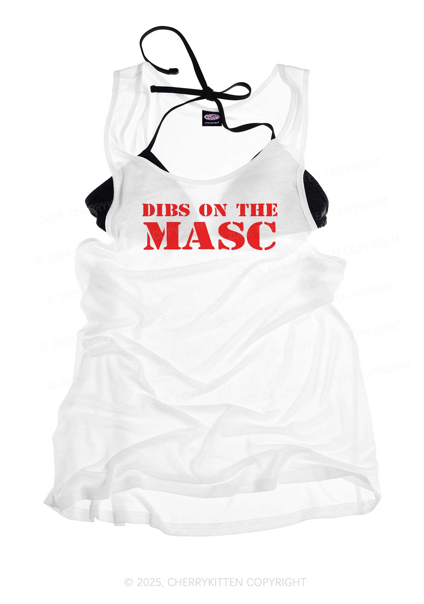 Dibs On The Masc Pride Y2K Sheer Boyfriend Tank Cherrykitten