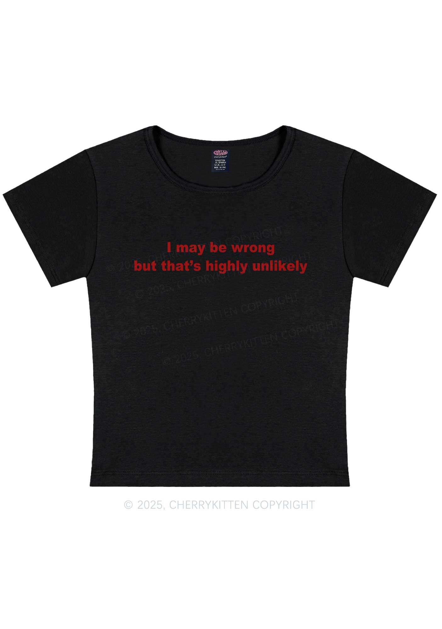 Highly Unlikely Y2K Baby Tee Cherrykitten