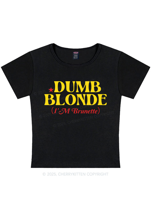 Dumb Blonde Brunette Y2K Baby Tee Cherrykitten