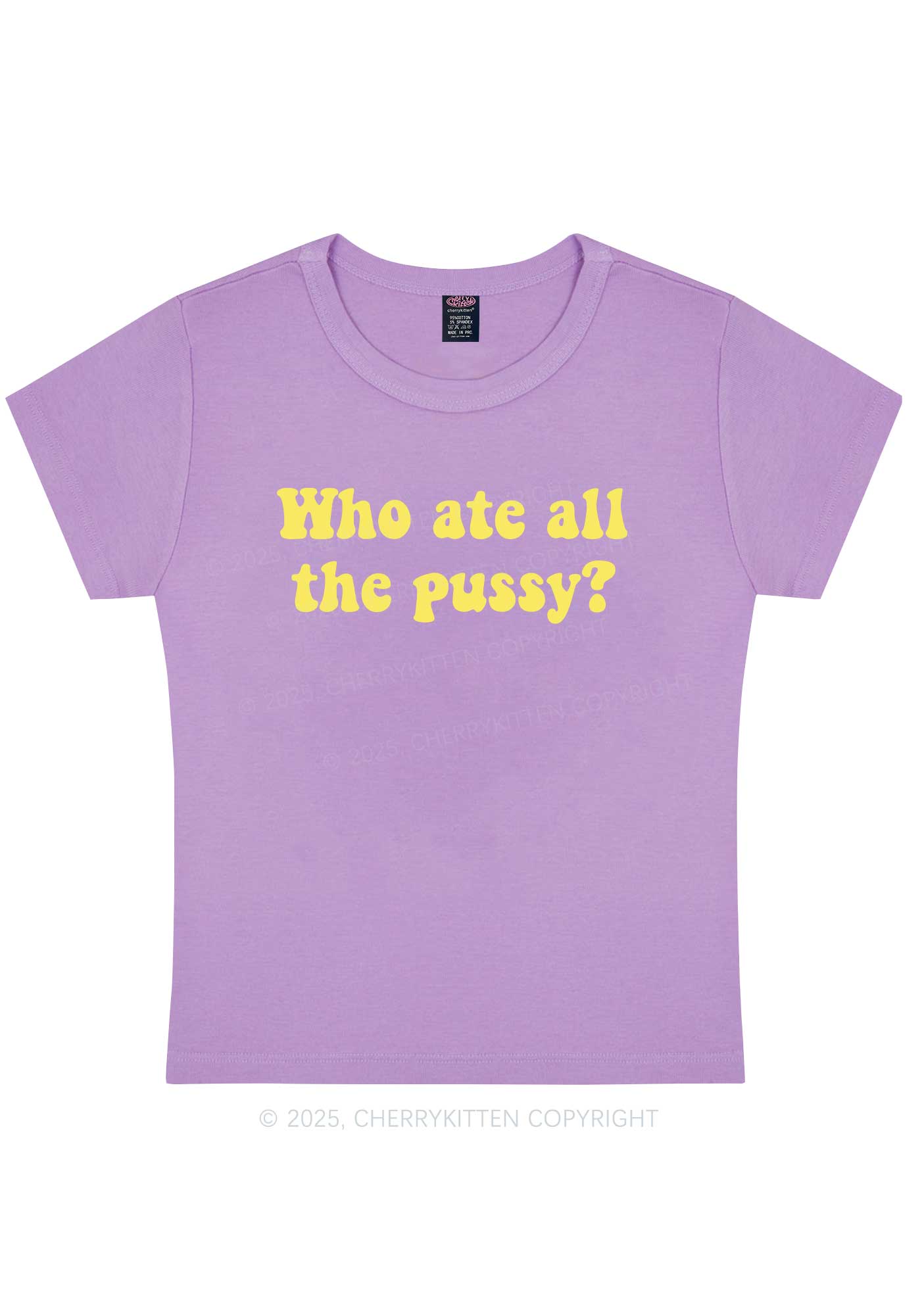 Who Ate All Puxxy Y2K Baby Tee Cherrykitten