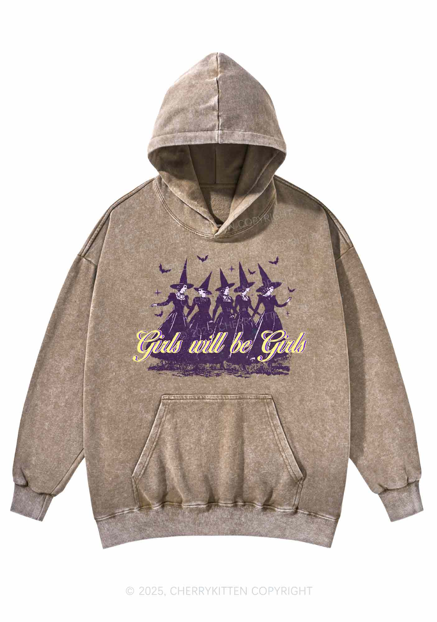 Halloween Witches Will Be Witches Y2K Washed Hoodie Cherrykitten
