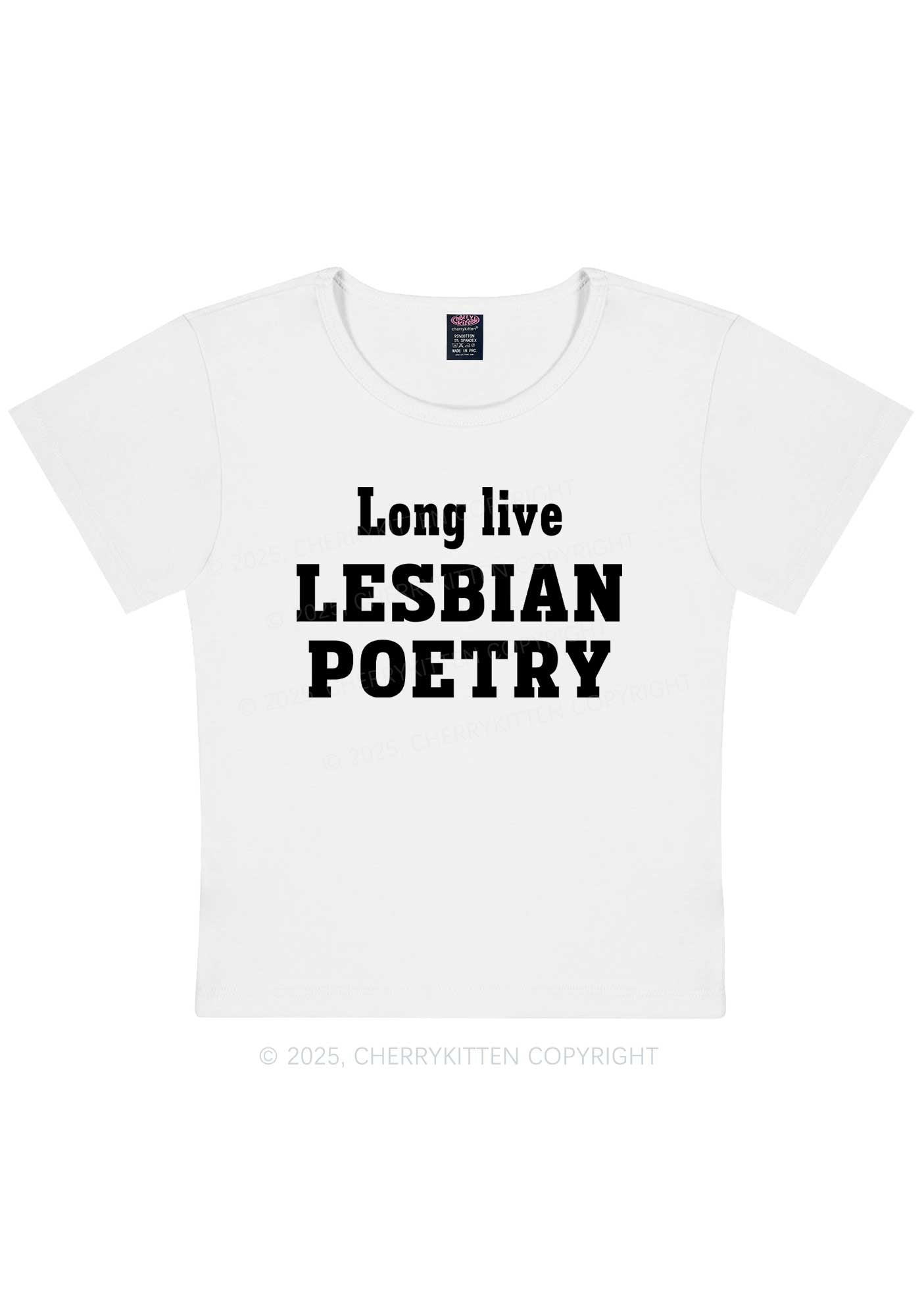 Lesbian Poetry Pride Y2K Baby Tee Cherrykitten
