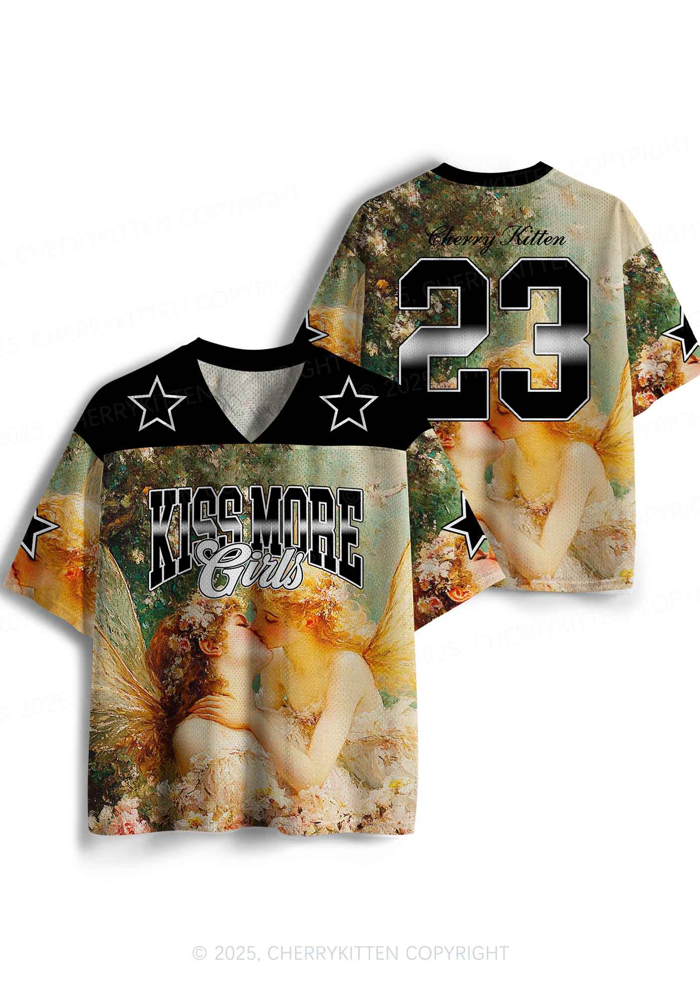 Custom Kiss More Girls Lesbian Pride Y2K Sport Jersey Shirts Cherrykitten