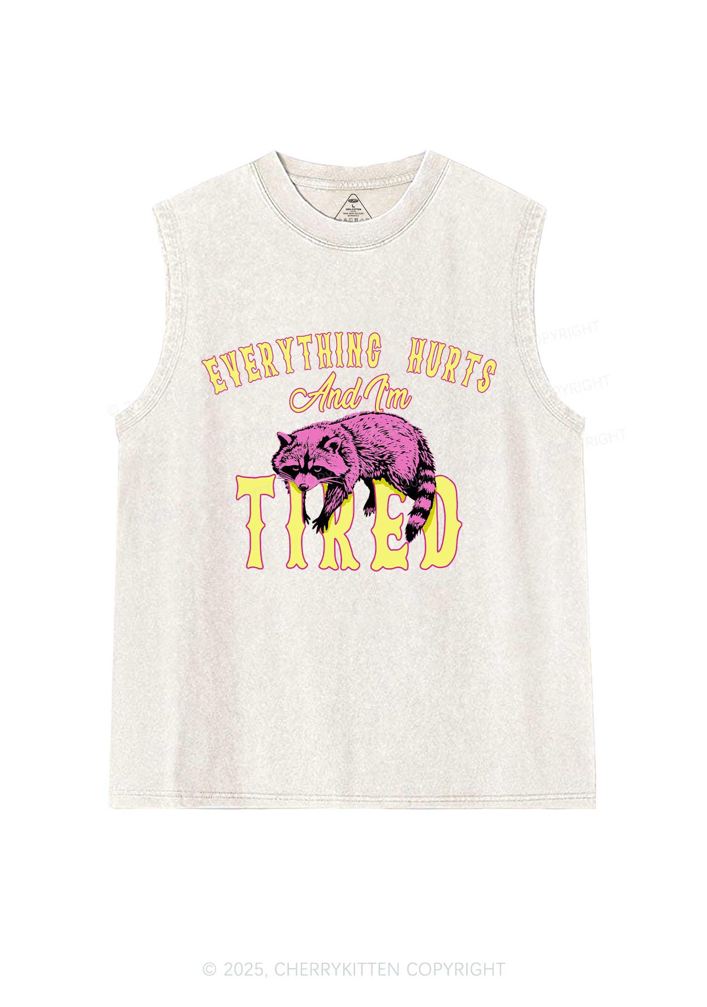 I Am Tried Y2K Washed Muscle Tank Cherrykitten