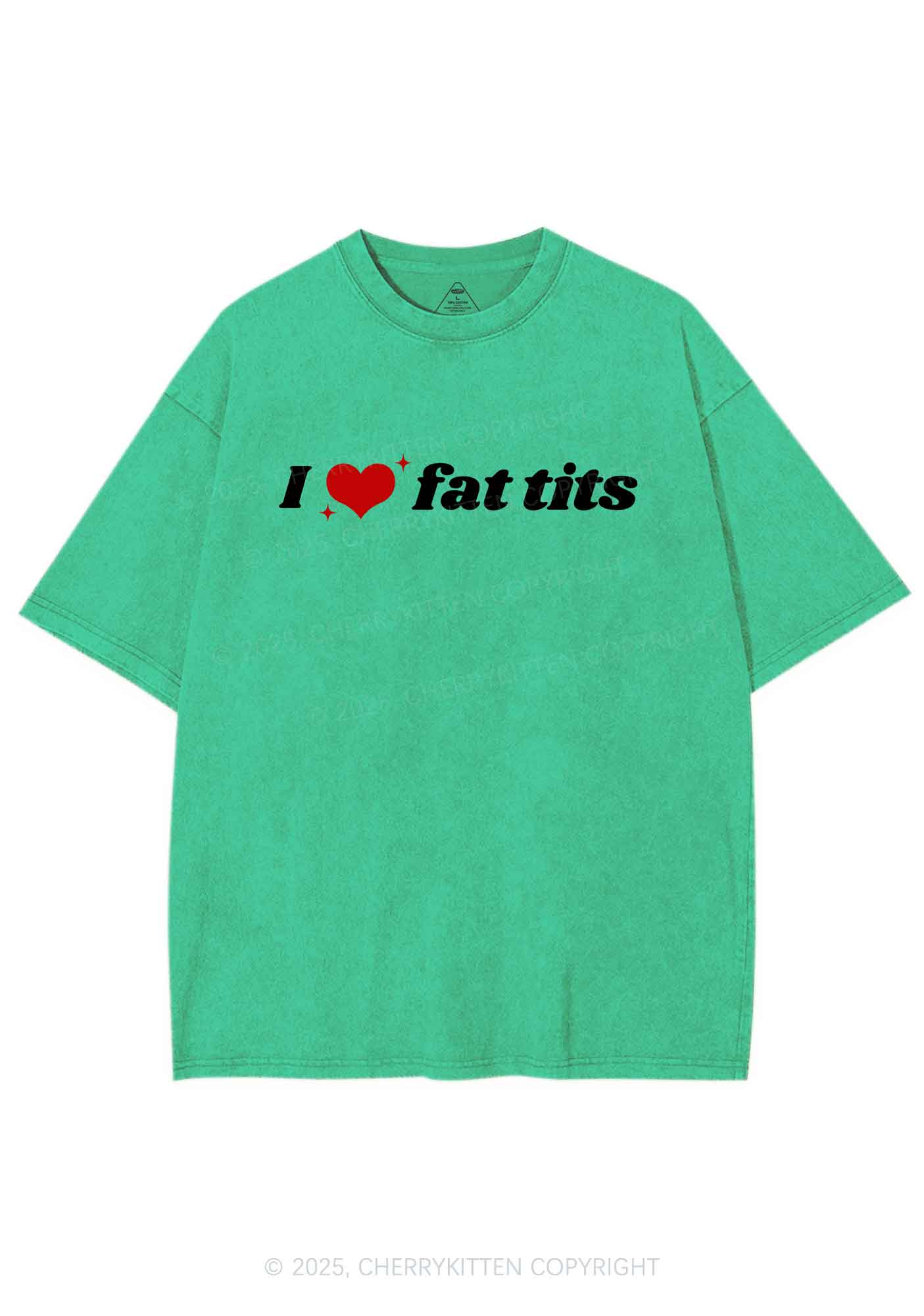 I Love Fat Txts Y2K Shirts Washed Tee Cherrykitten