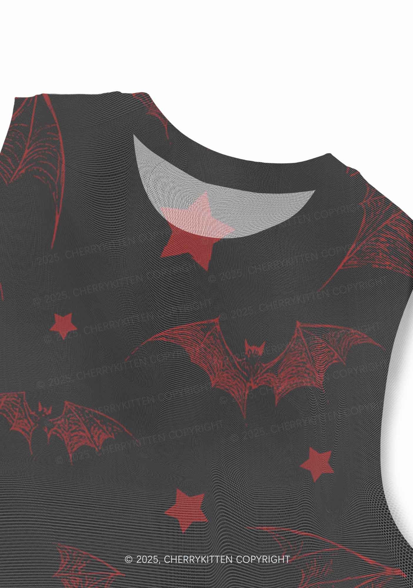Bat And Star Y2K Mesh Muscle Tank Cherrykitten