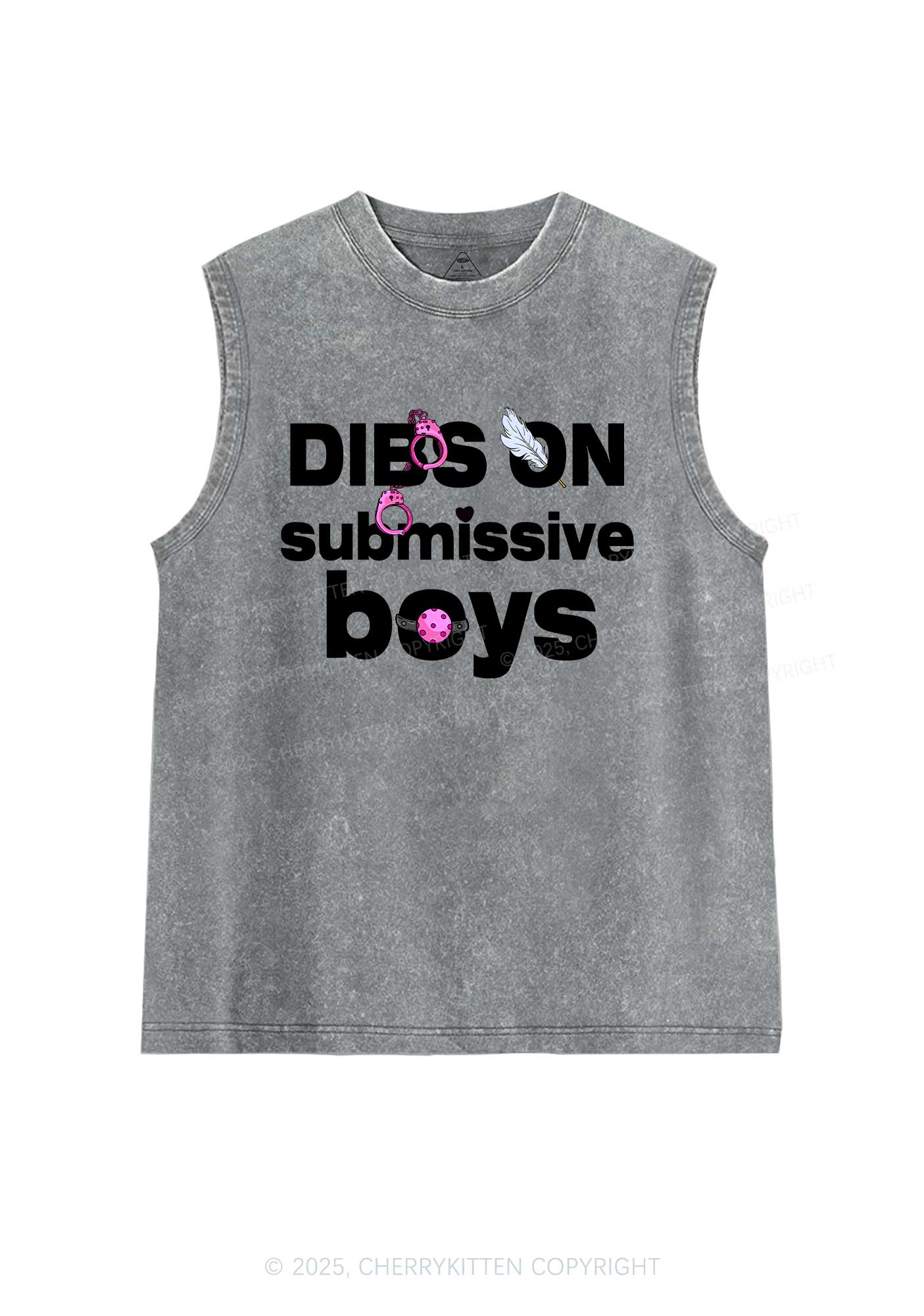Dibs On S Boys Y2K Washed Muscle Tank Cherrykitten