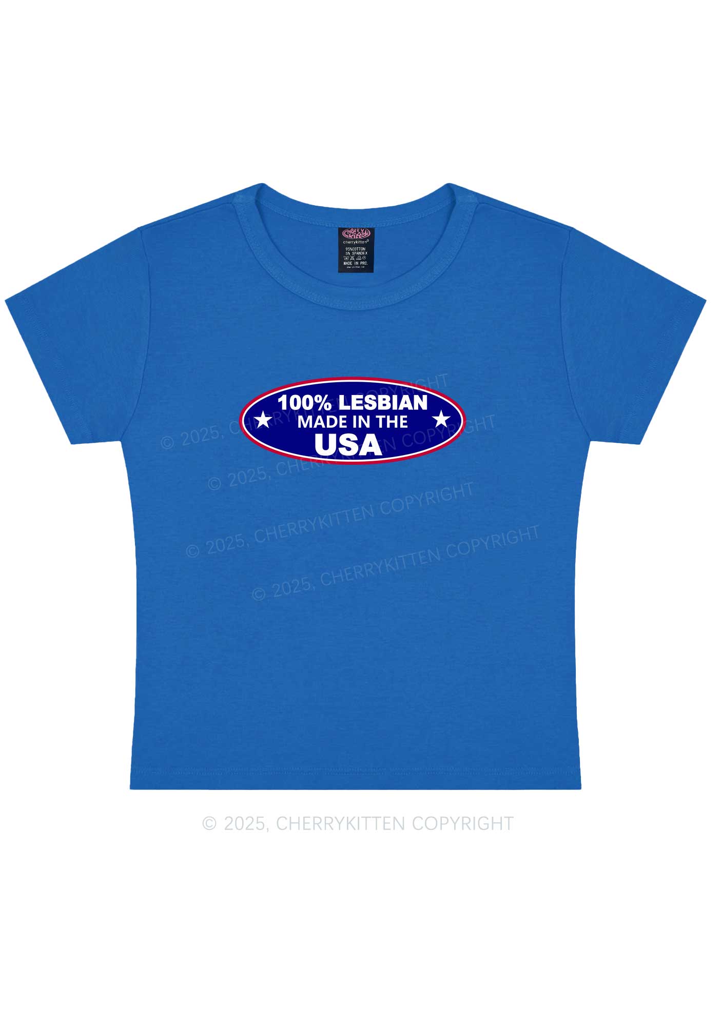 Lesbian Made In USA Y2K Baby Tee Cherrykitten