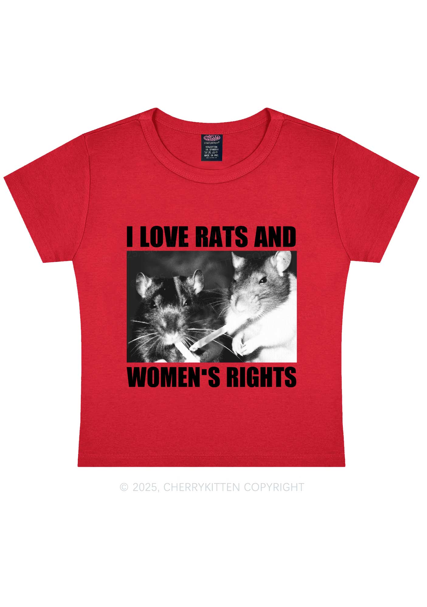 I Love Smoking Rats Y2K Baby Tee Cherrykitten