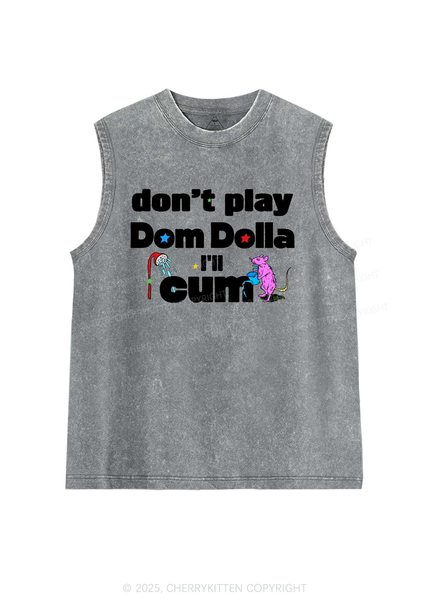 Do Not Play Dom Y2K Washed Muscle Tank Cherrykitten