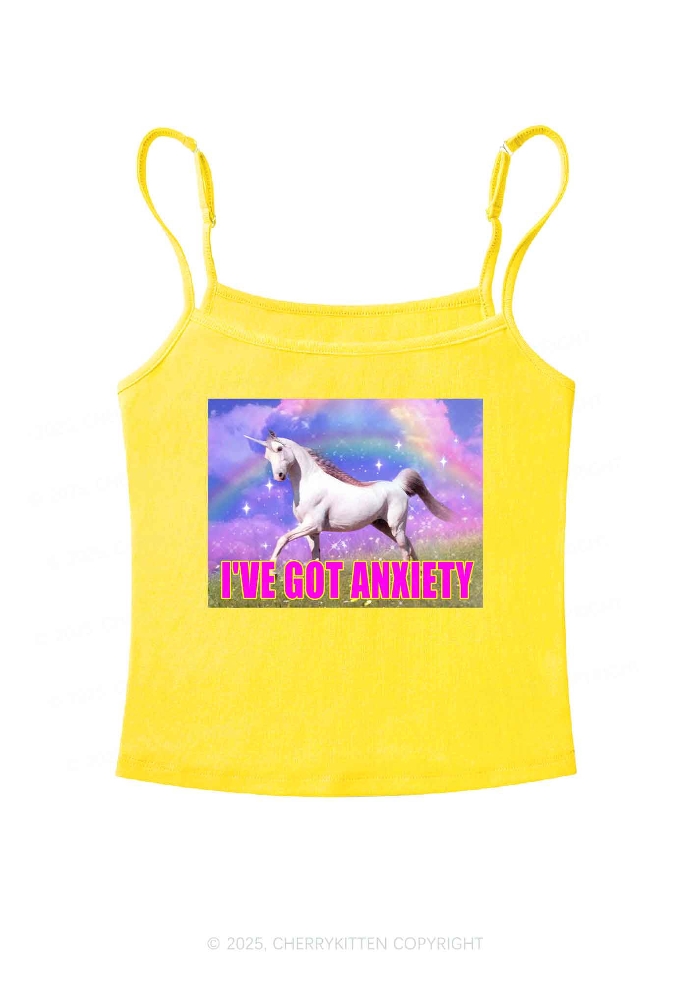 I've Got Anxiety Y2K Spaghetti Strap Cami Cherrykitten
