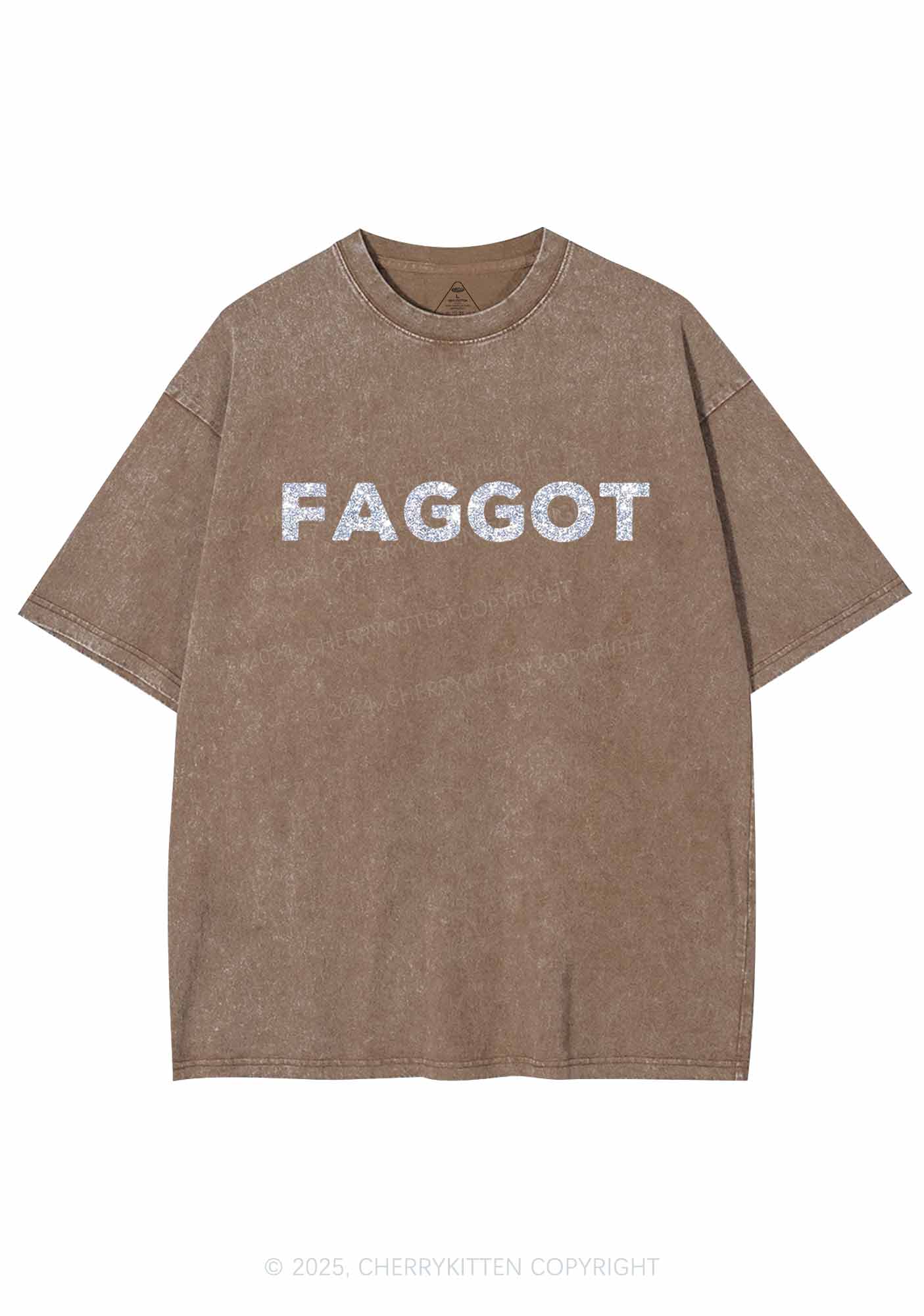 Glitter Faggot Pride Y2K Shirts Washed Tee Cherrykitten