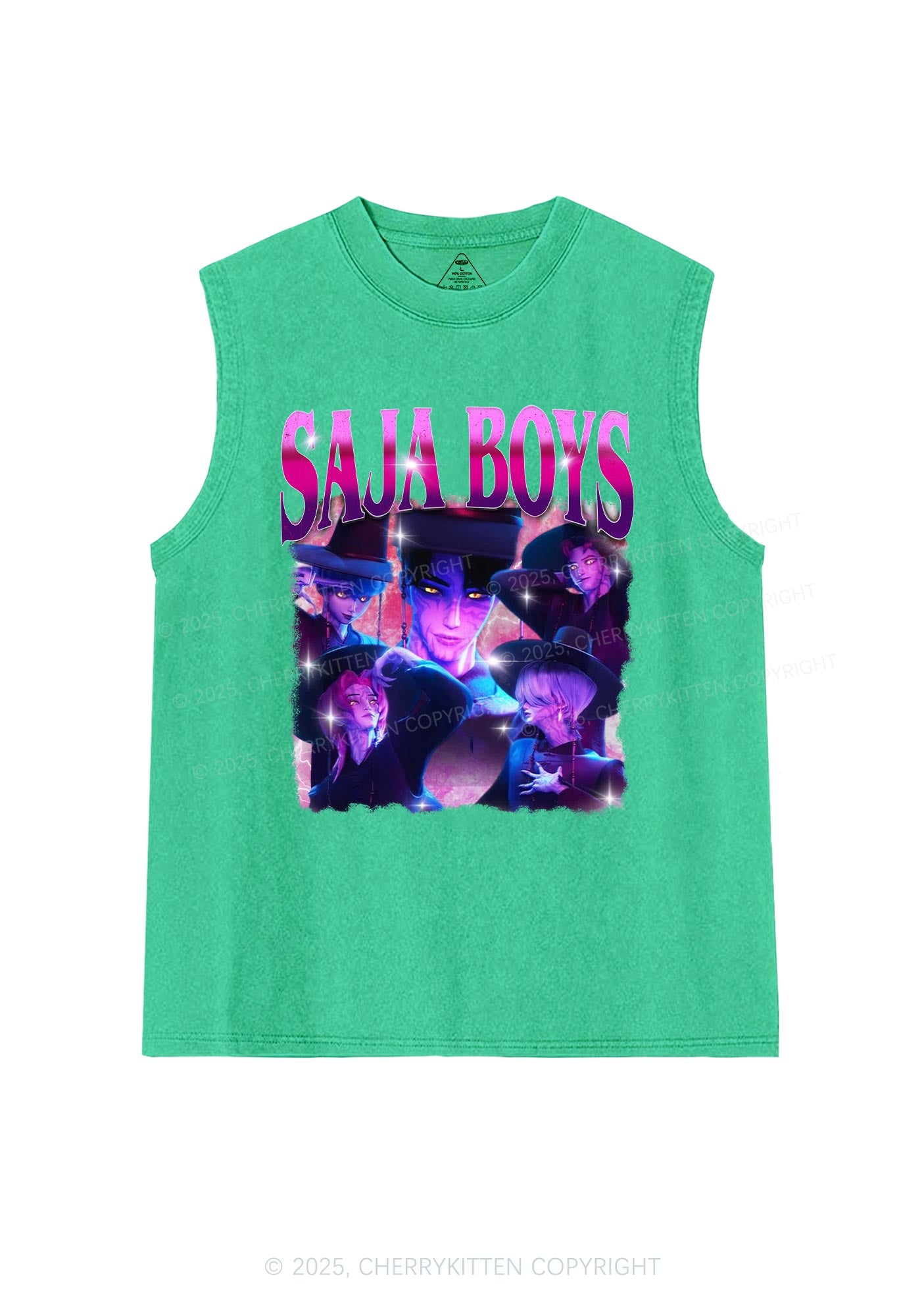 Kpop Boy Group Y2K Washed Muscle Tank Cherrykitten