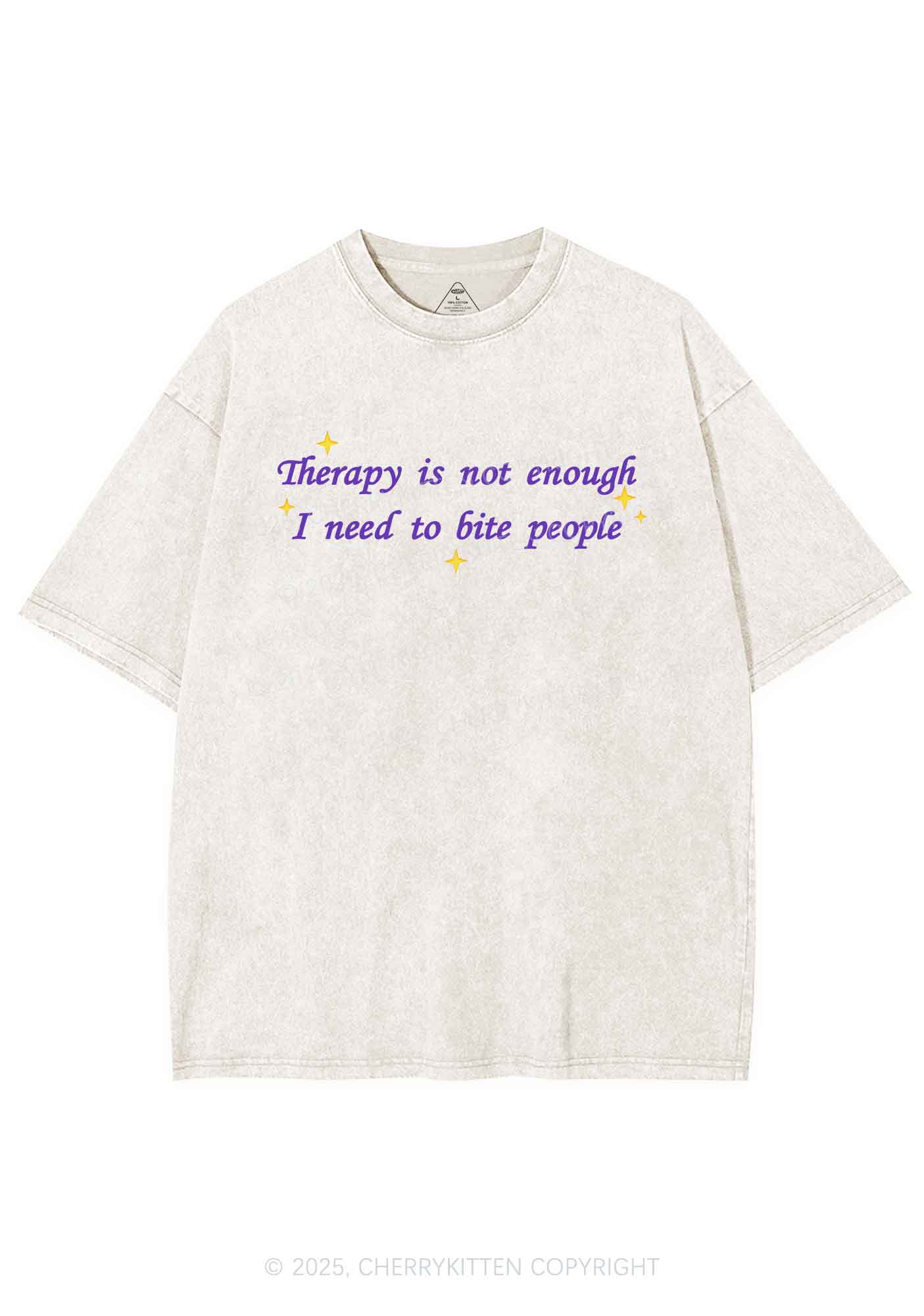 Therapy Not Enough Y2K Shirts Washed Tee Cherrykitten