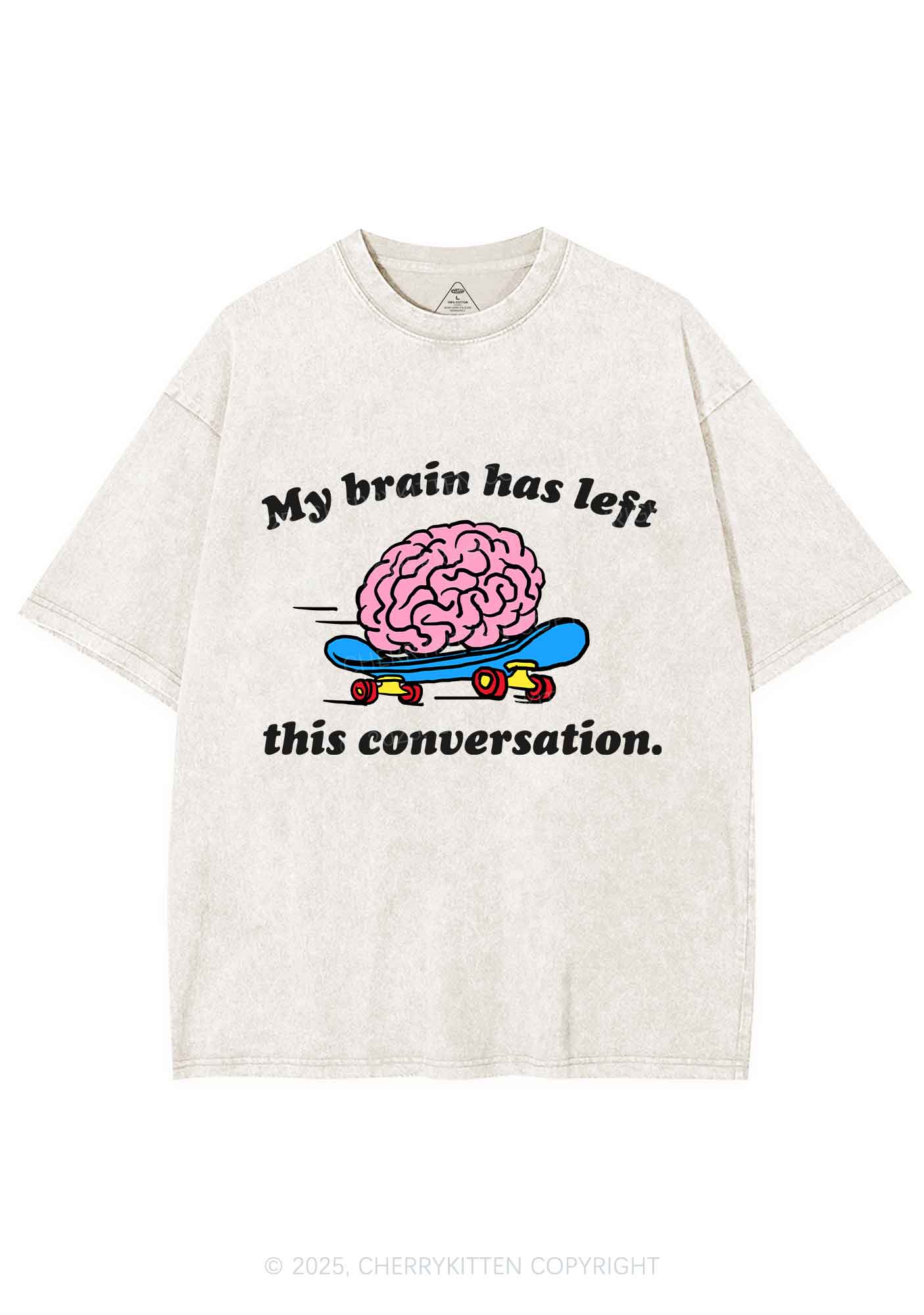 Brain Left Conversation Y2K Shirts Washed Tee Cherrykitten