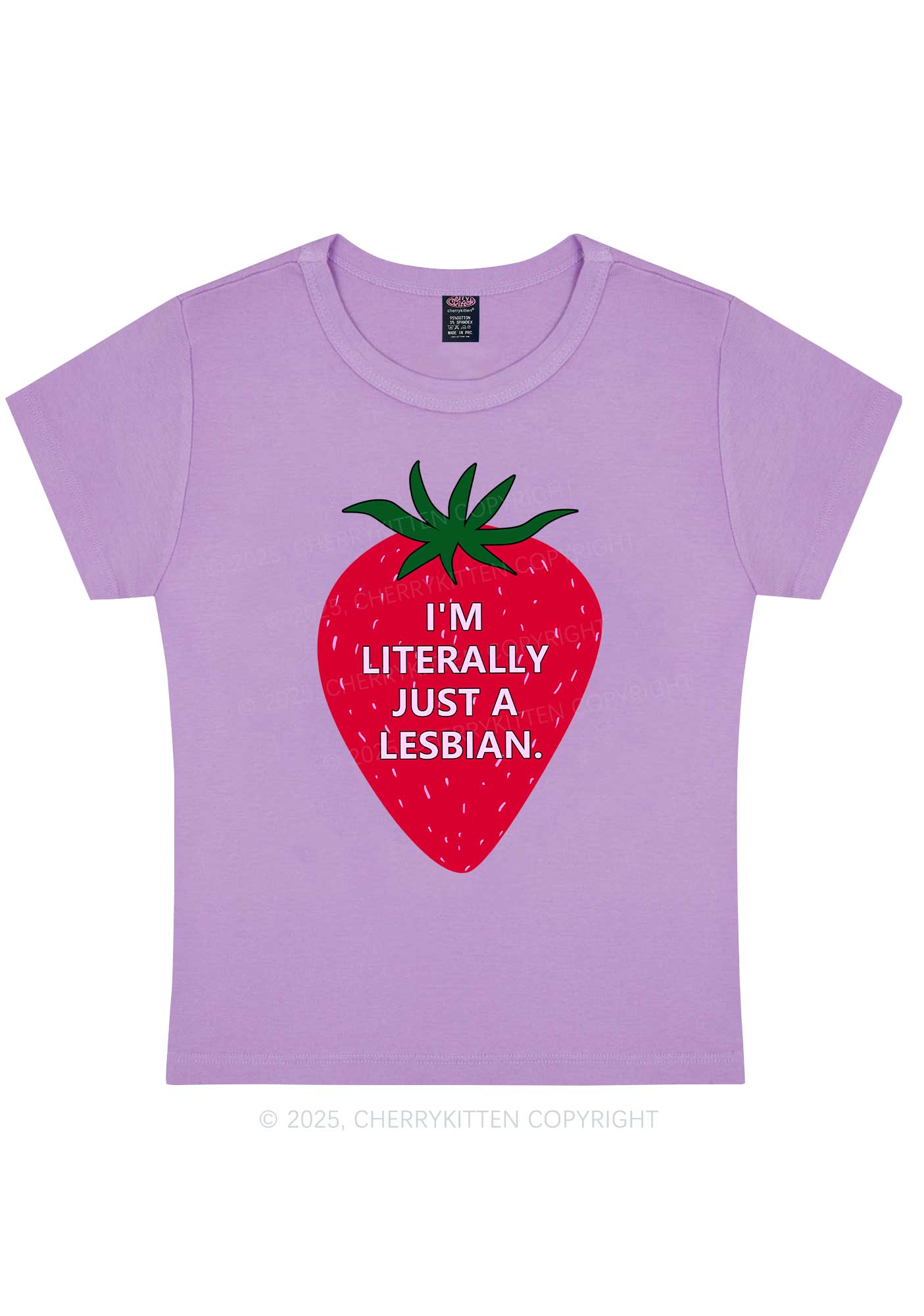 Lesbian Strawberry Pride Y2K Baby Tee Cherrykitten