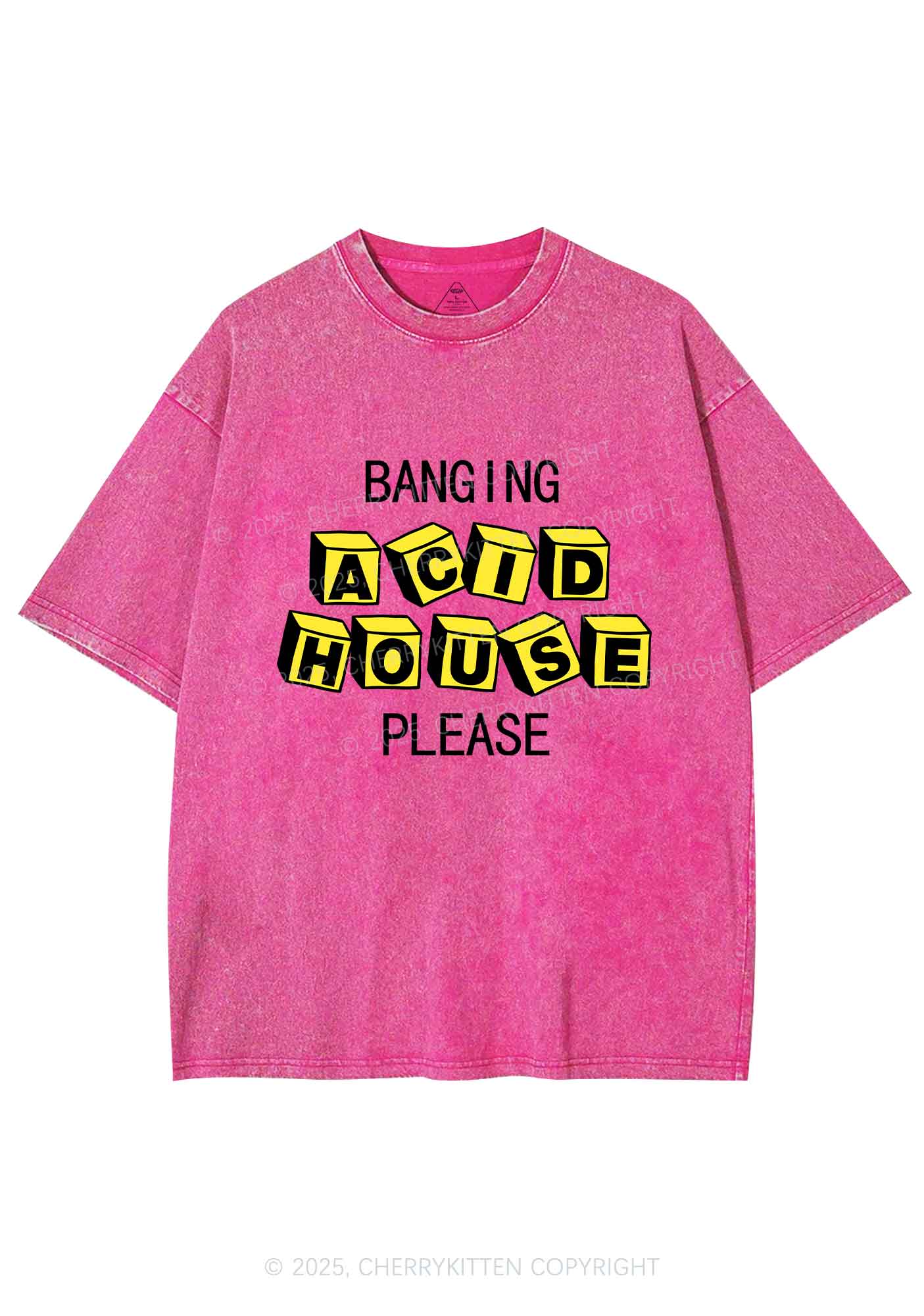 Banging Acid House Y2K Shirts Washed Tee Cherrykitten