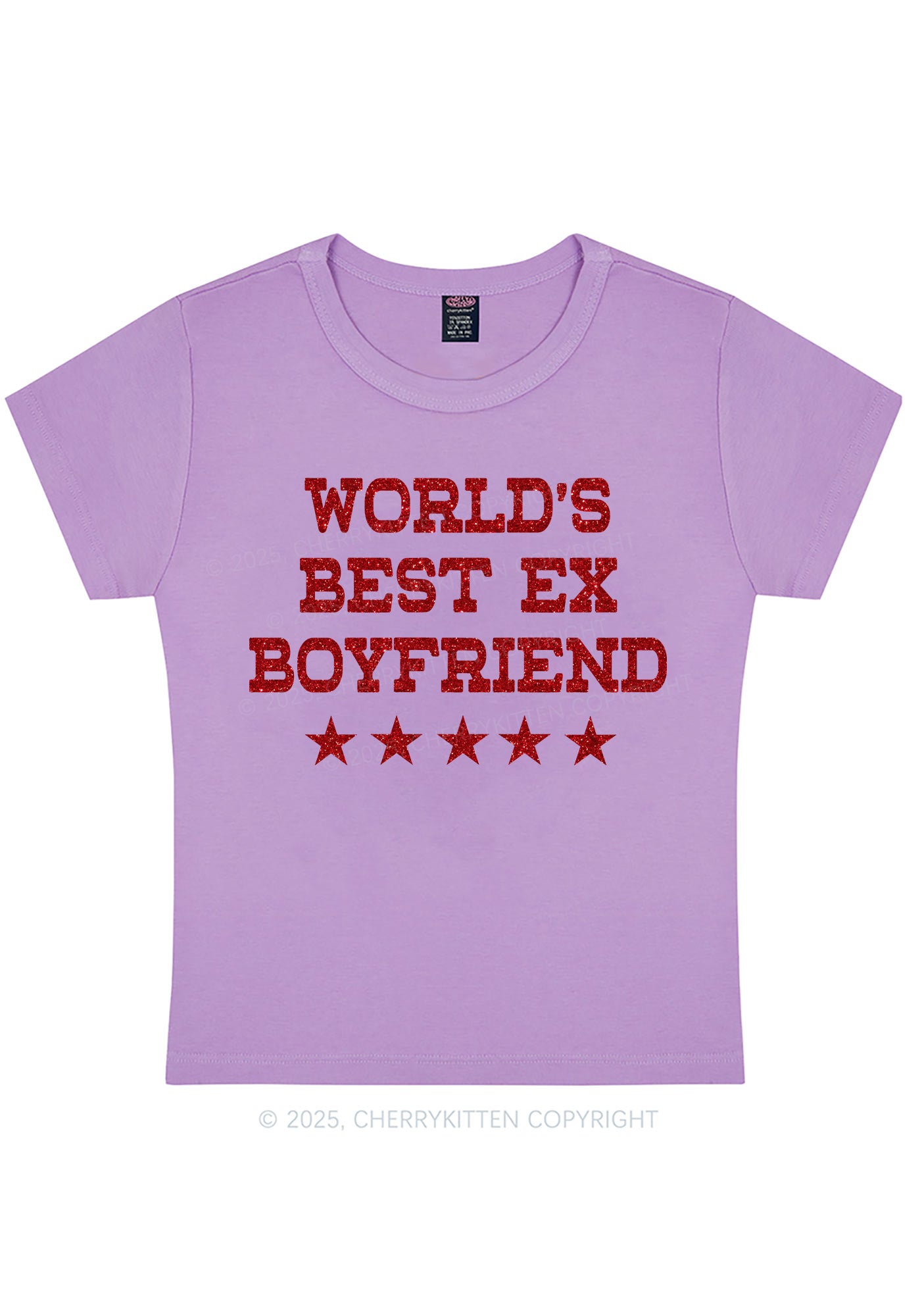 Glitter Best Ex Boyfriend Y2K Baby Tee Cherrykitten