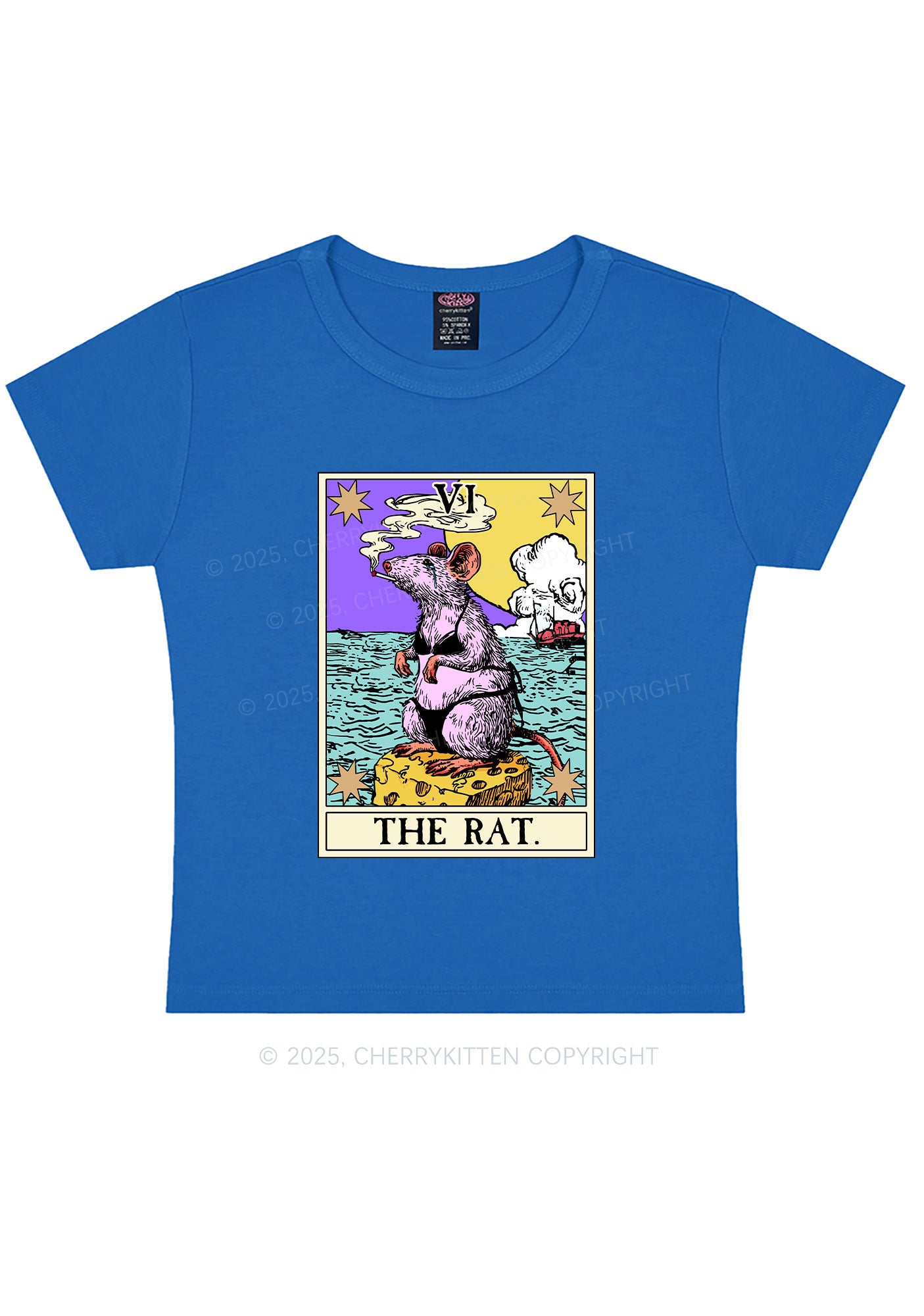 The Rat Smoking Y2K Baby Tee Cherrykitten