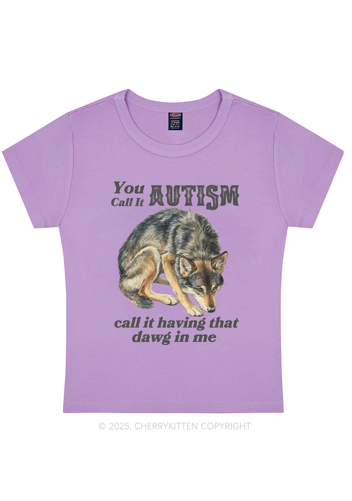 You Call It Autism Y2K Baby Tee Cherrykitten