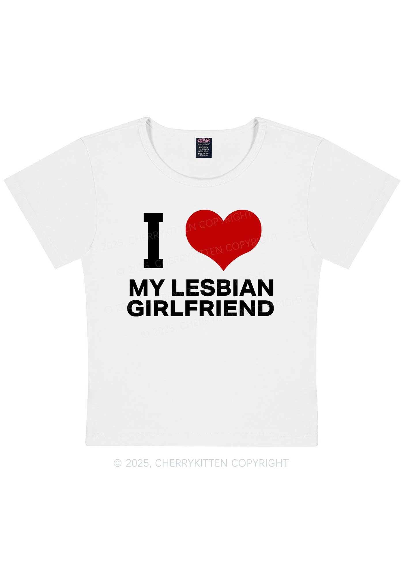 I Love My Lesbian GF Y2K Baby Tee Cherrykitten