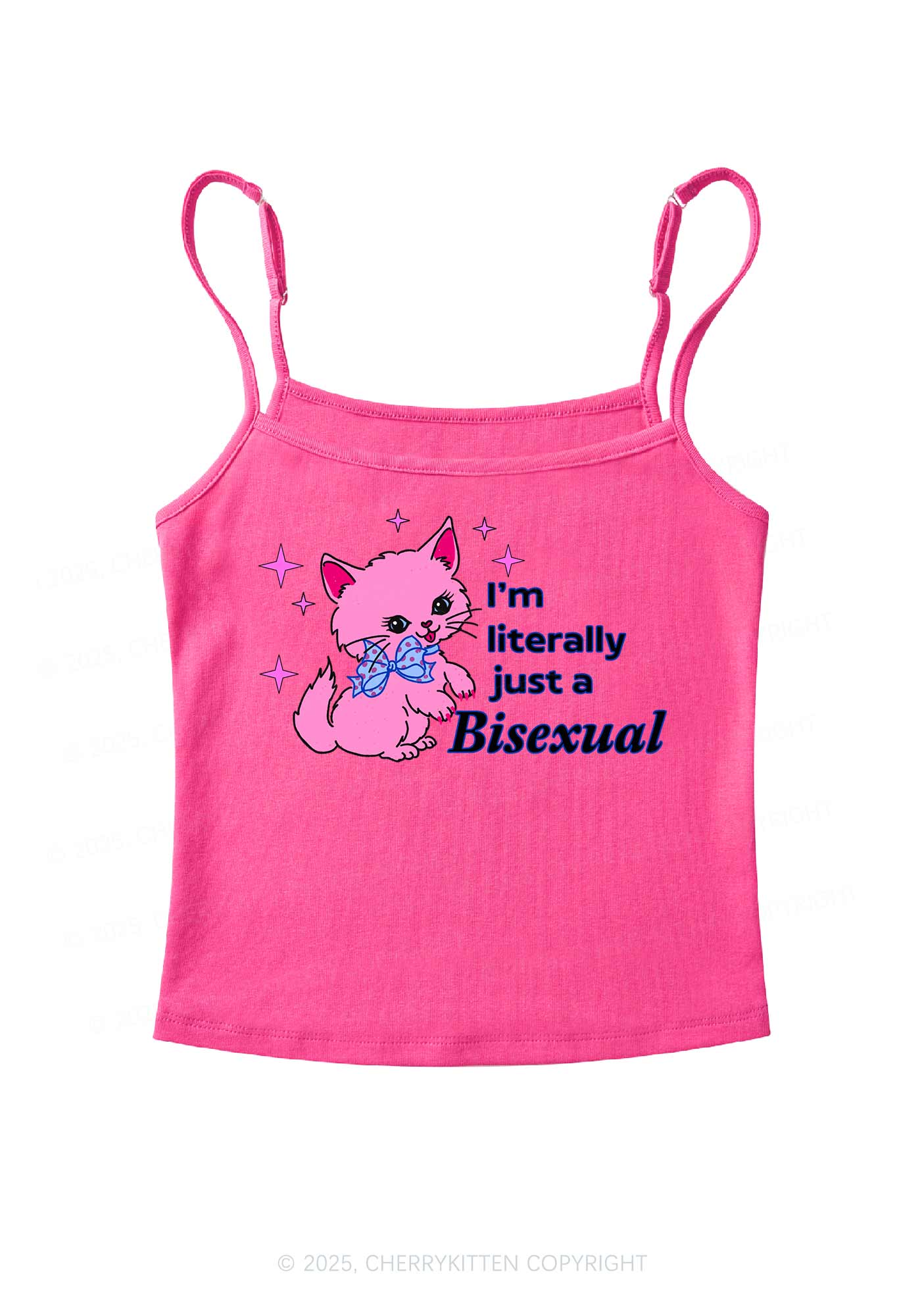 Literally Just A Bisexual Pride Y2K Spaghetti Strap Cami Cherrykitten