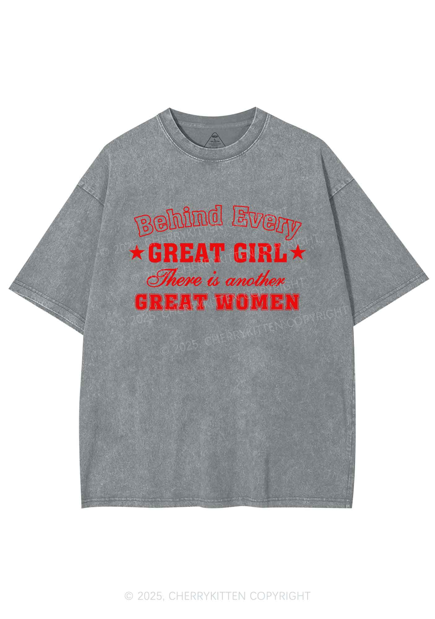 Great Girl Great Women Pride Y2K Shirts Washed Tee Cherrykitten