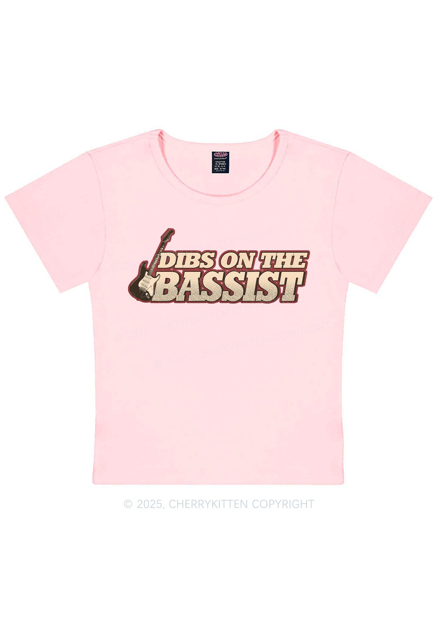 Dibs On The Bassist Y2K Baby Tee Cherrykitten