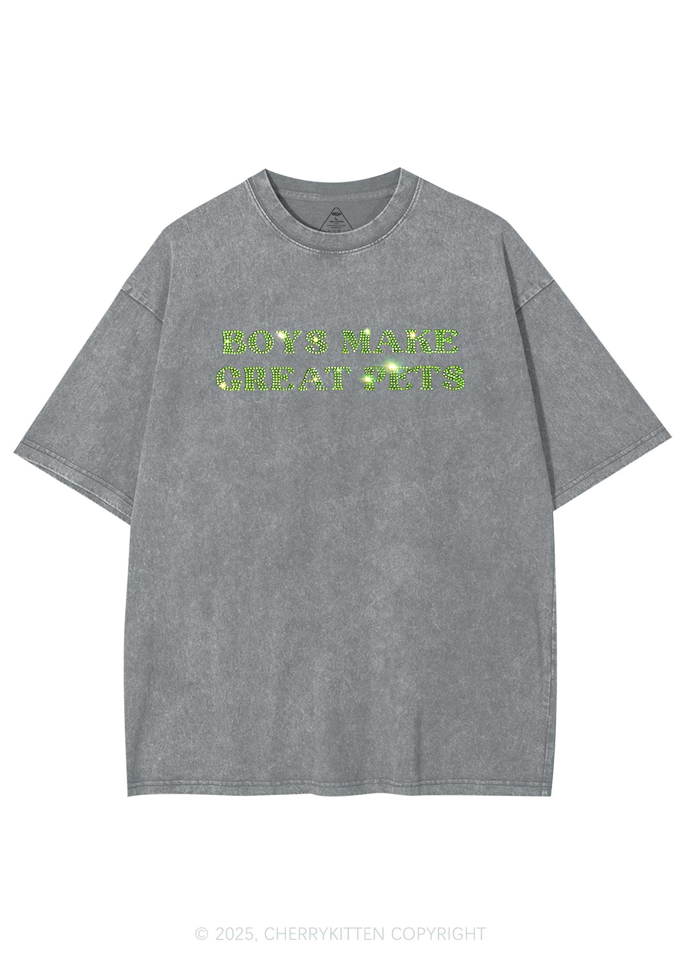Rhinestone Boys Make Gr8 Pets Y2K Shirts Washed Tee Cherrykitten