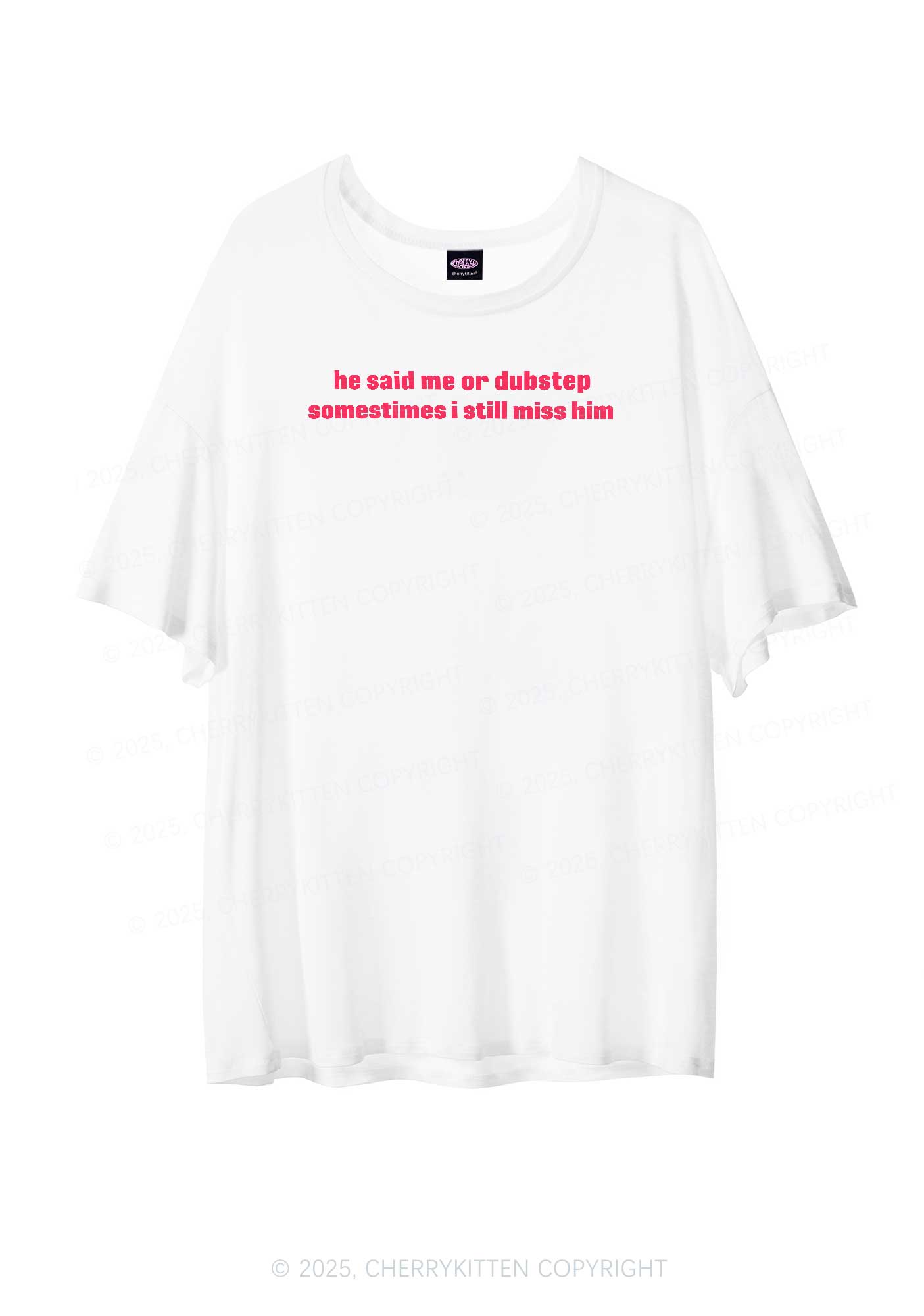He Said Dubstep Y2K Sheer Boyfriend Tee Cherrykitten