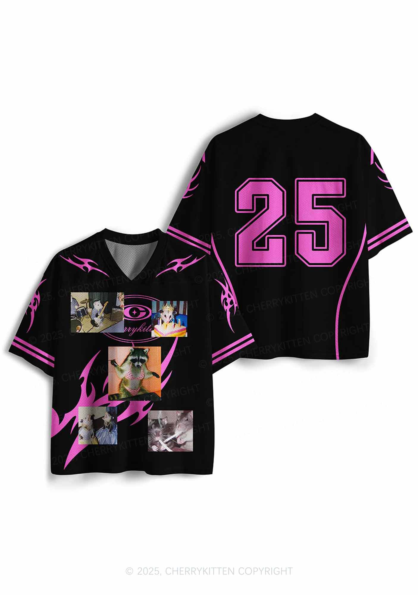 Custom Hot Pink Flame Y2K Sport Jersey Shirts Cherrykitten