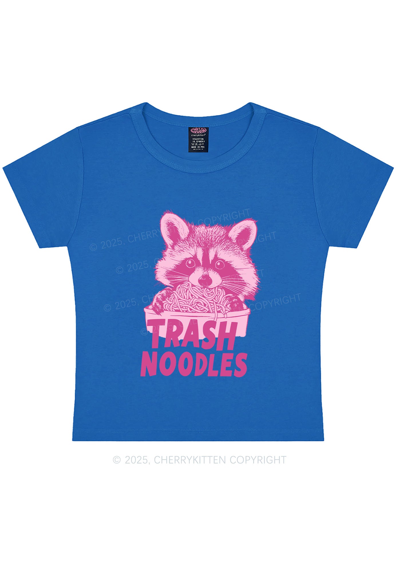 Raccoon Trash Noodles Y2K Baby Tee Cherrykitten