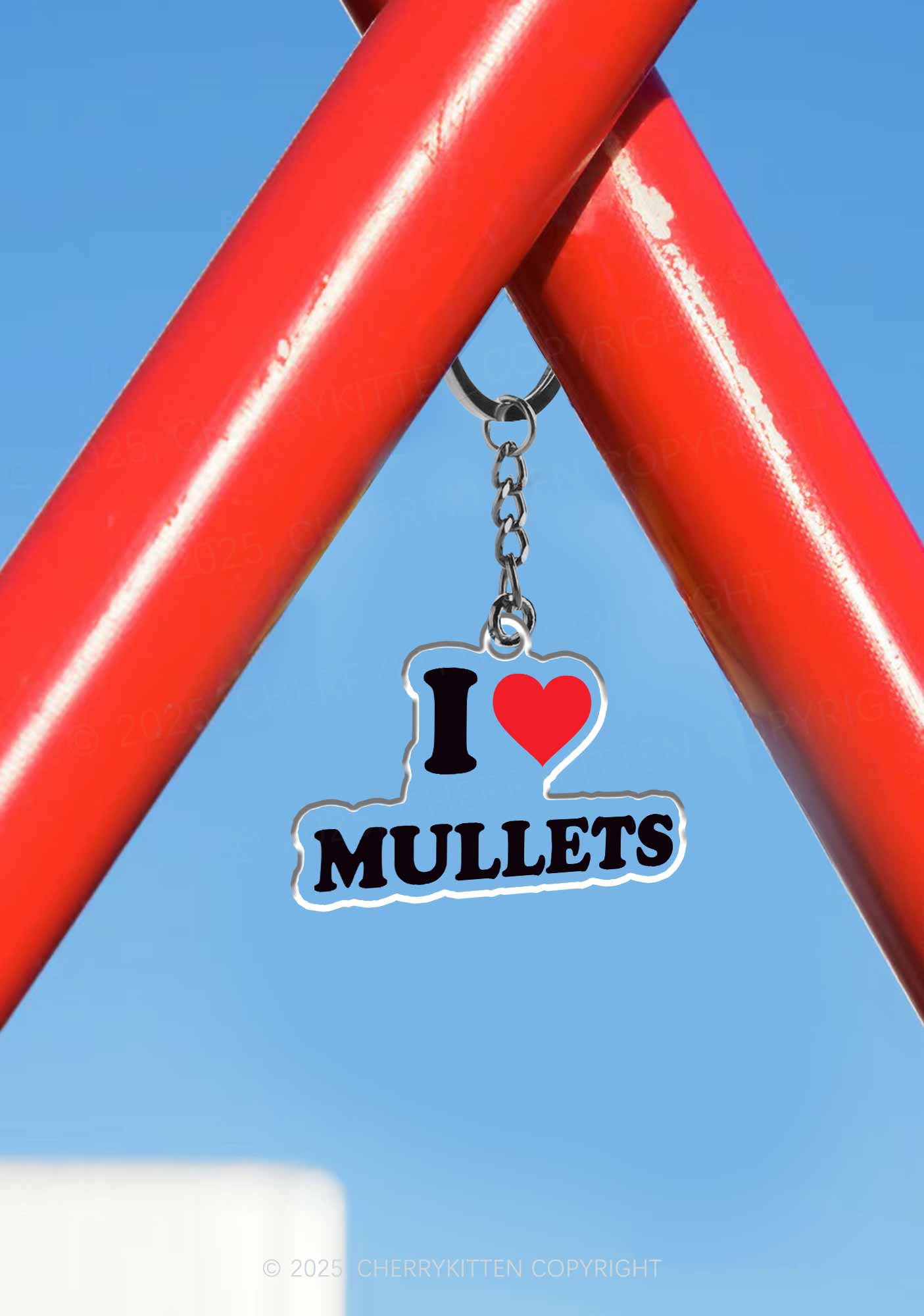 I Love Mullets 1Pc Y2K Keychain Cherrykitten