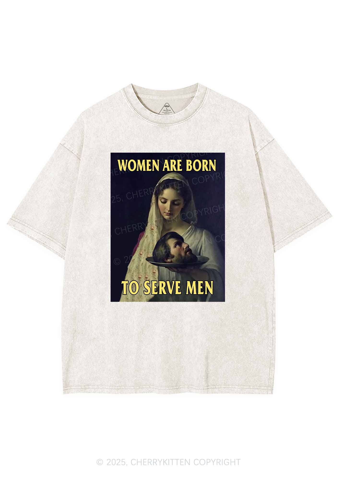 Women Born To Serve Y2K Washed Tee Cherrykitten