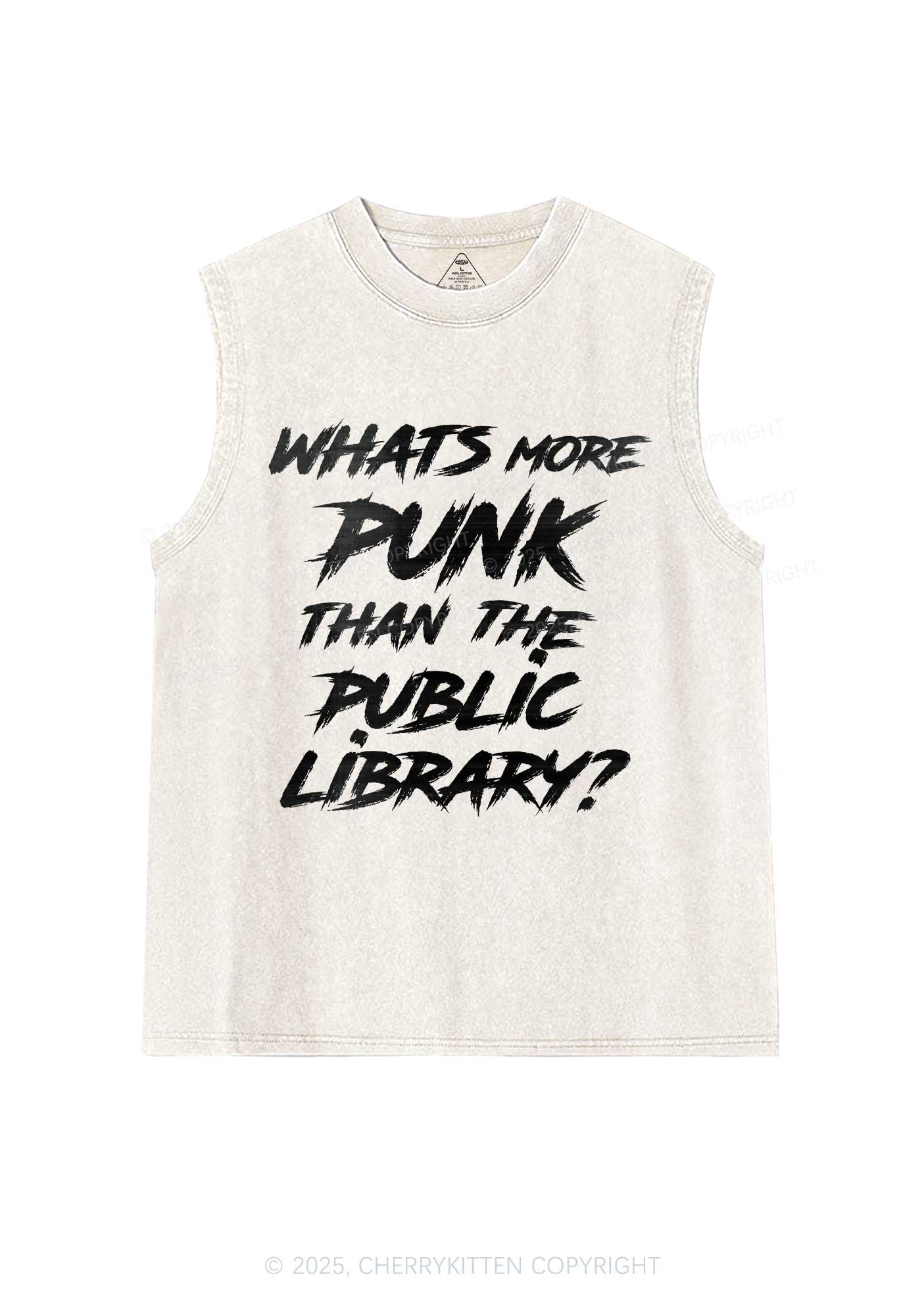 Punk Than Public Library Y2K Washed Muscle Tank Cherrykitten