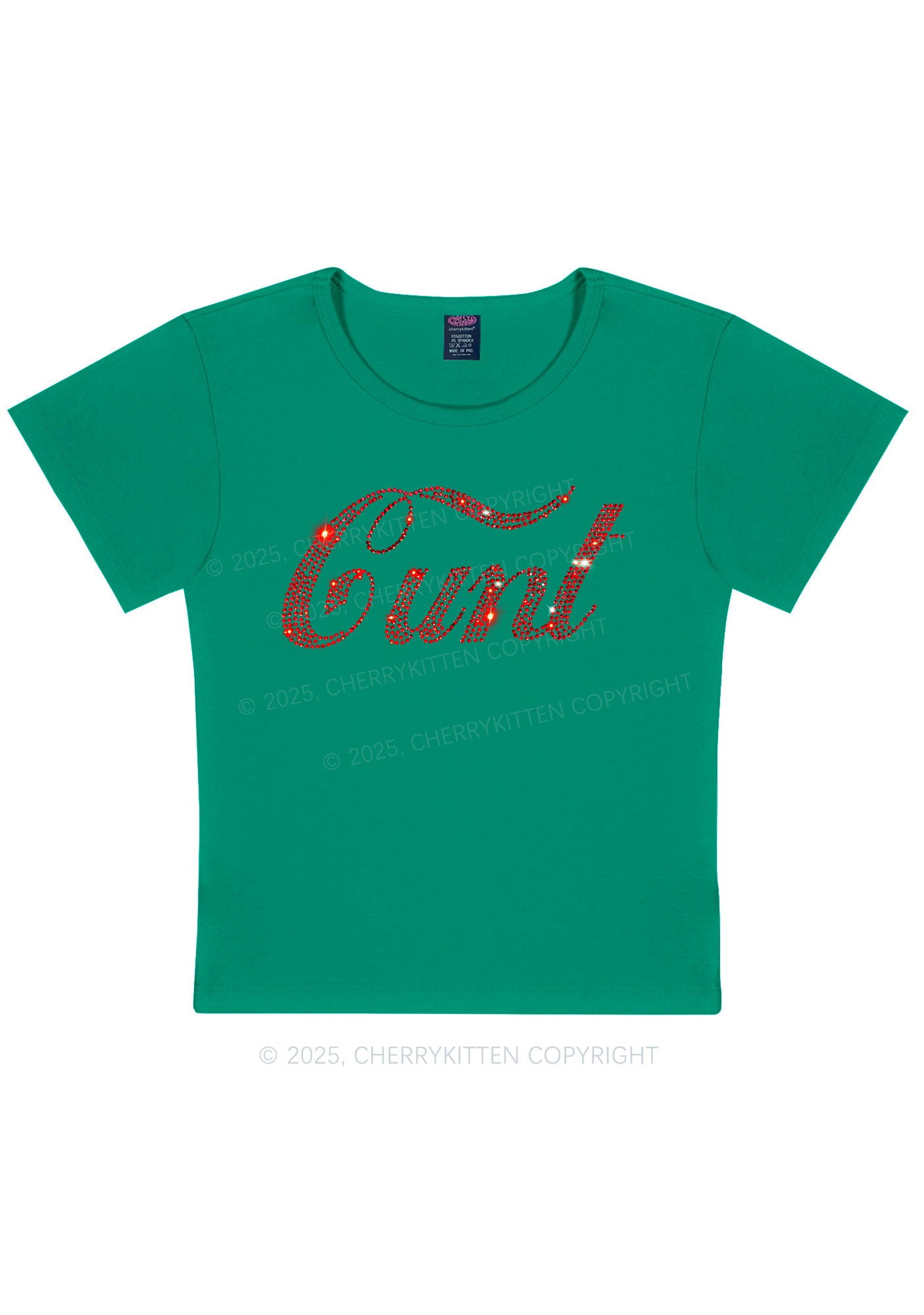 Rhinestone Special Cxxt Y2K Baby Tee Cherrykitten
