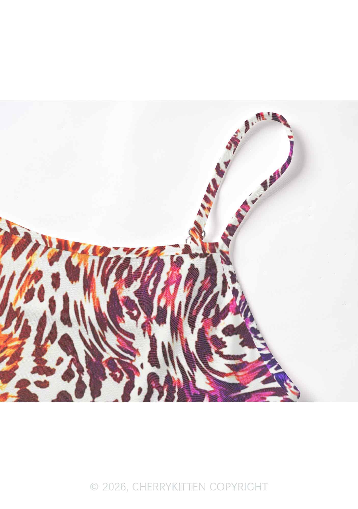 Lesbian Leopard Pride Y2K Mesh Cami Tank Cherrykitten