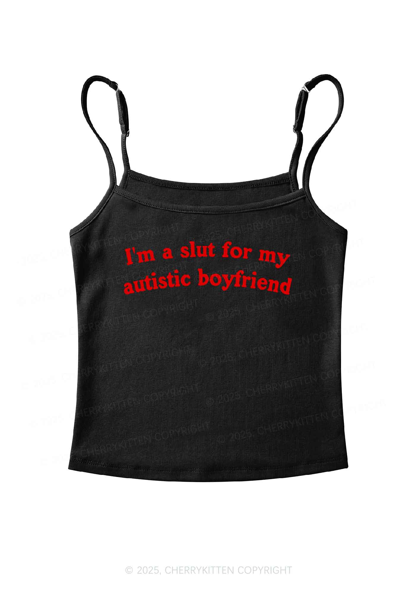 Slxt For My Autistic BF Y2K Spaghetti Strap Cami Cherrykitten