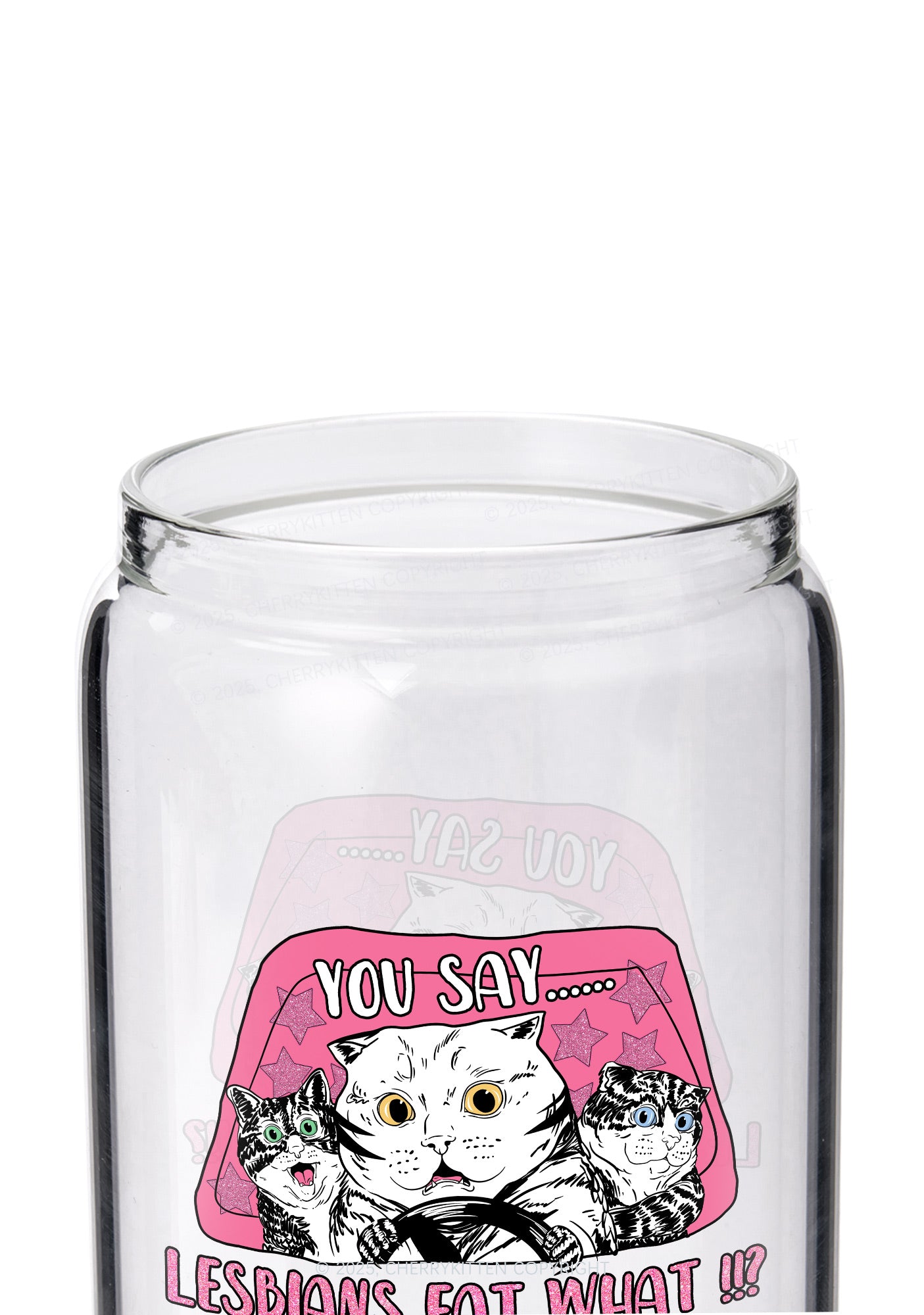 You Say Lesbians Eat What Pride Y2K Printed Glass Cup Cherrykitten