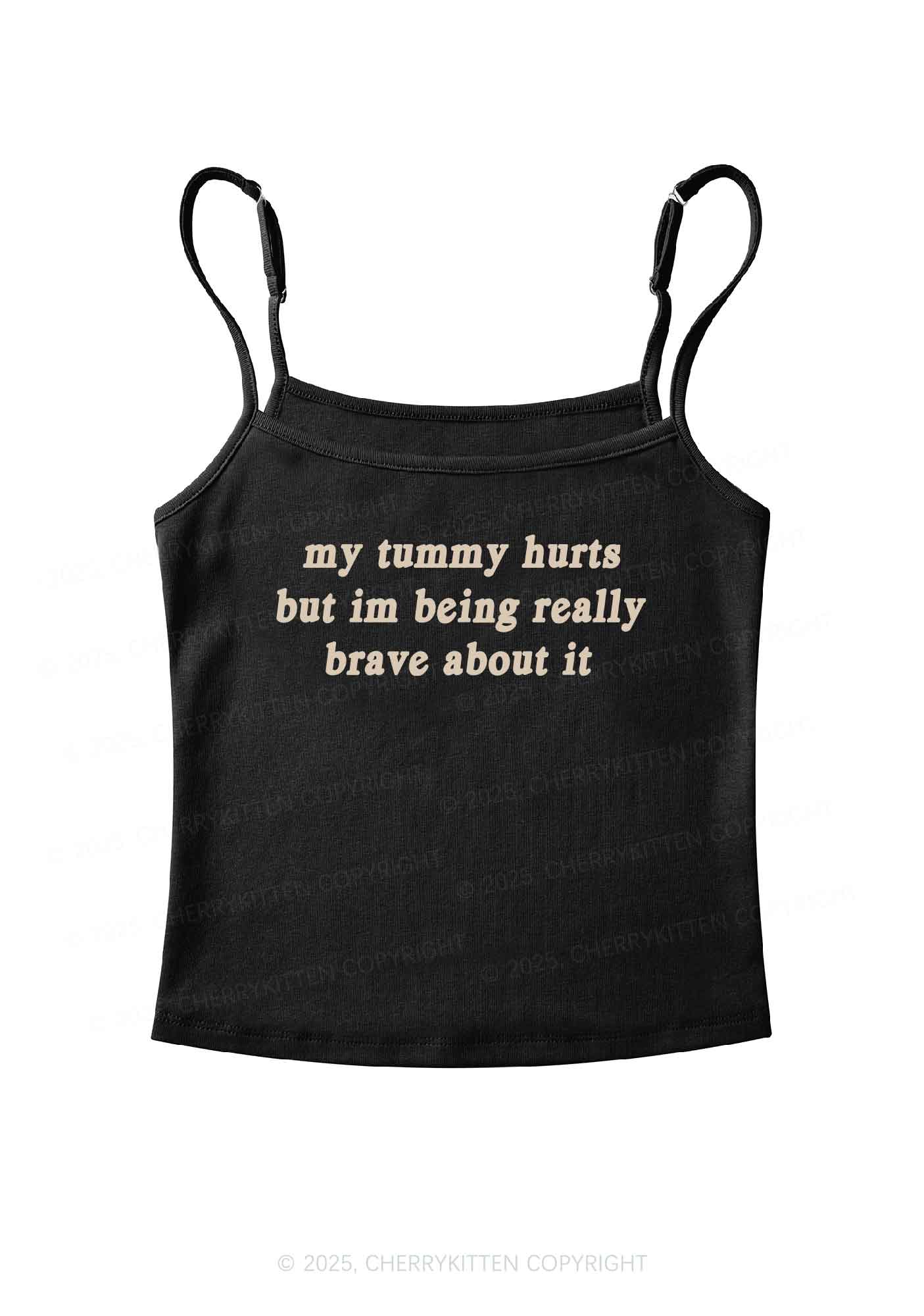 Im Being Really Brave About It Y2K Spaghetti Strap Cami Cherrykitten