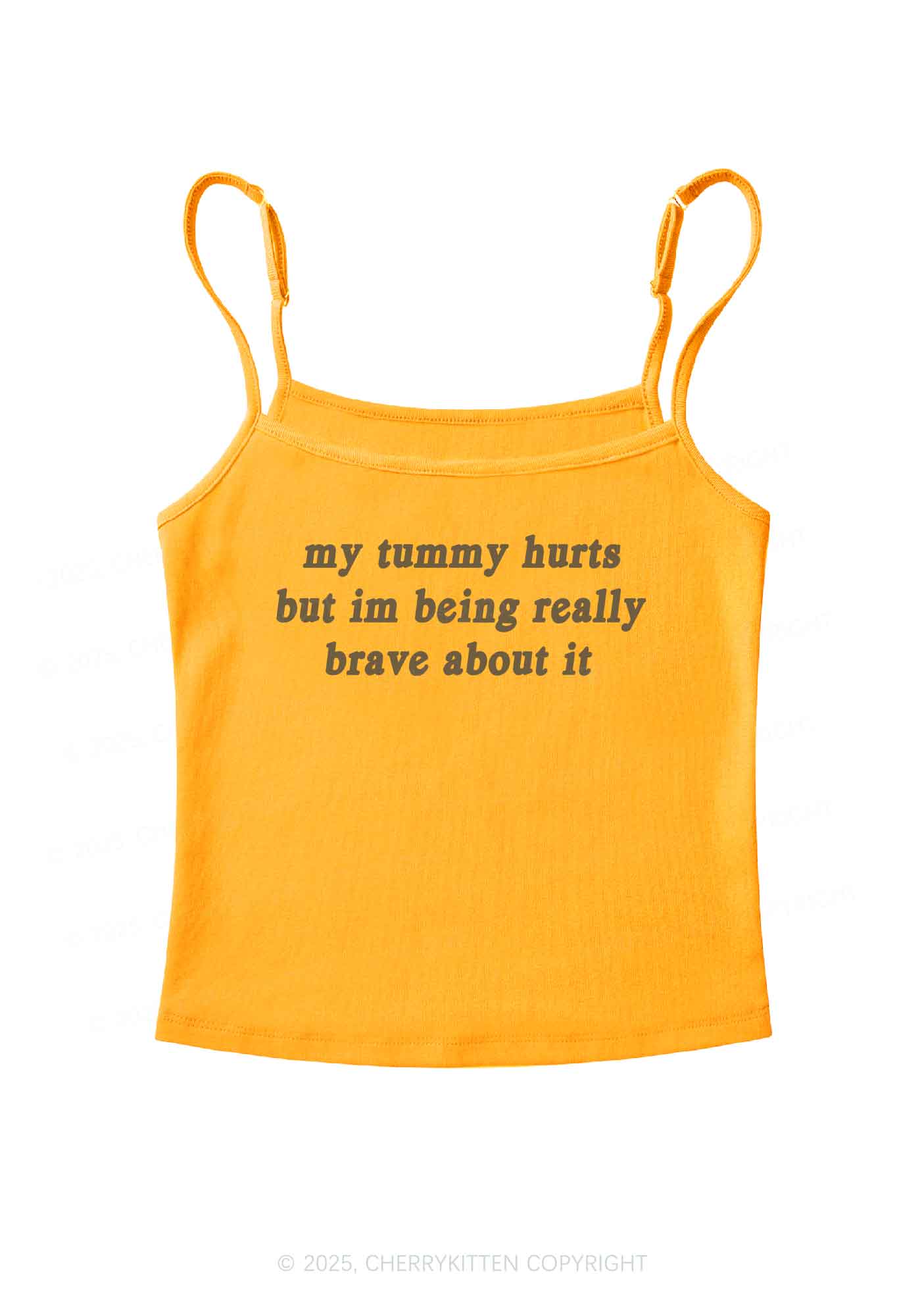 Im Being Really Brave About It Y2K Spaghetti Strap Cami Cherrykitten
