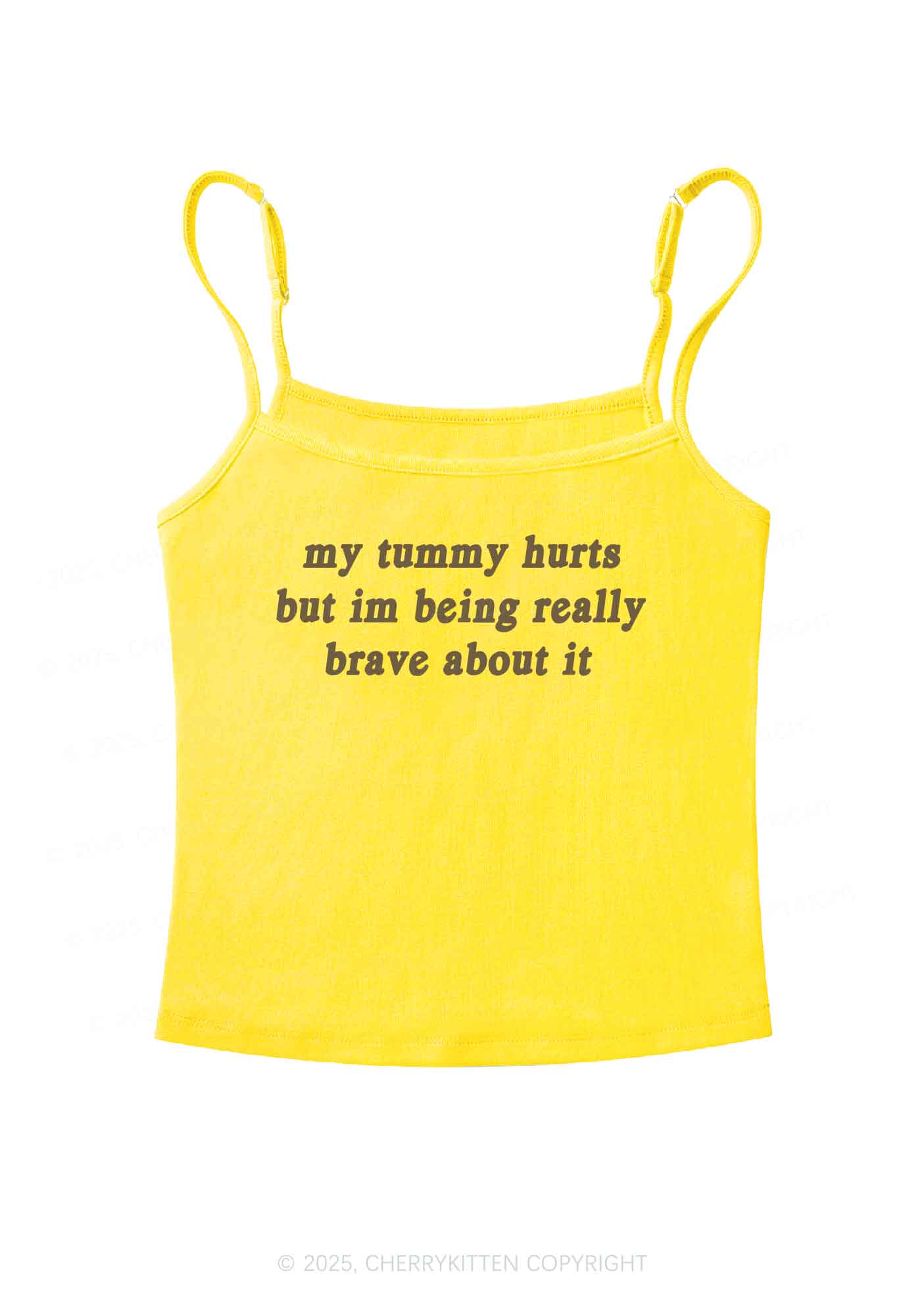 Im Being Really Brave About It Y2K Spaghetti Strap Cami Cherrykitten