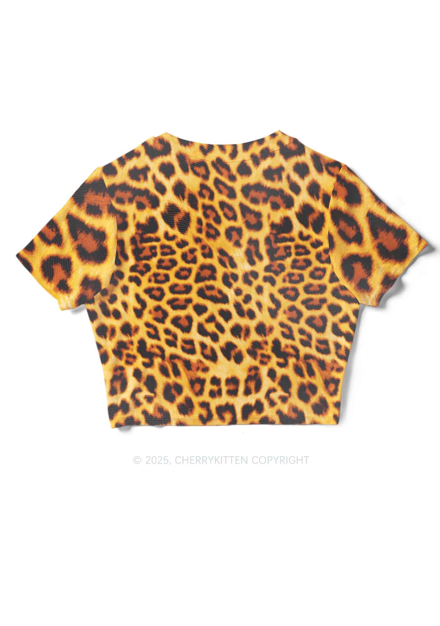 Cxxt Leopard Y2K Mesh Crop Top Cherrykitten