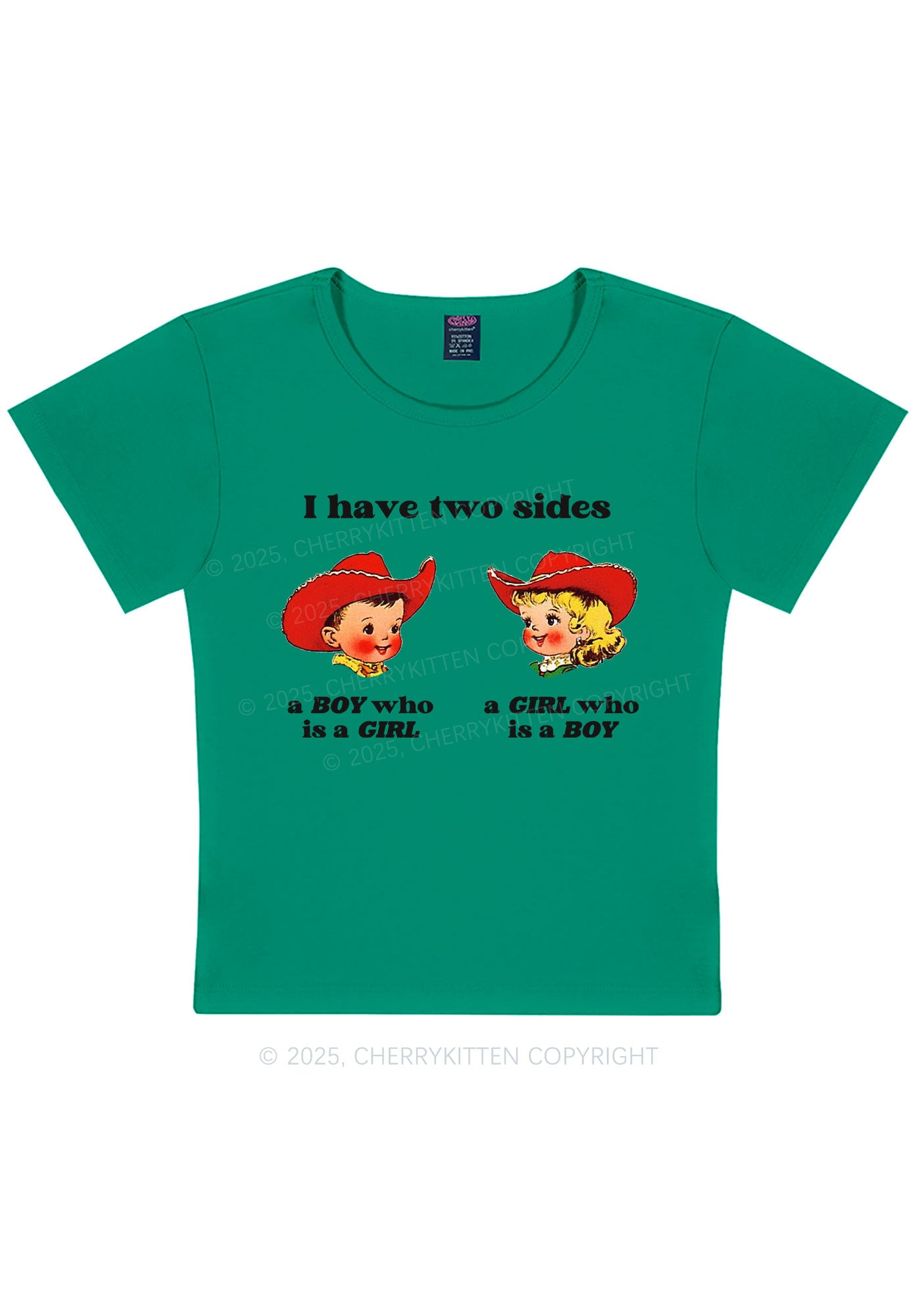 I Have Two Sides Pride Y2K Baby Tee Cherrykitten