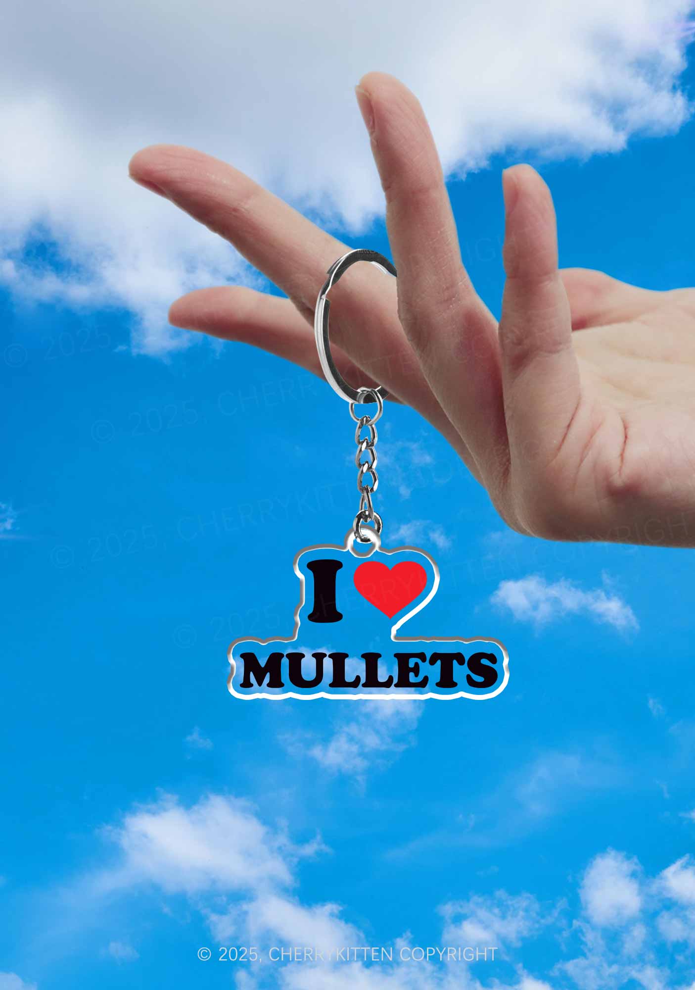 I Love Mullets 1Pc Y2K Keychain Cherrykitten